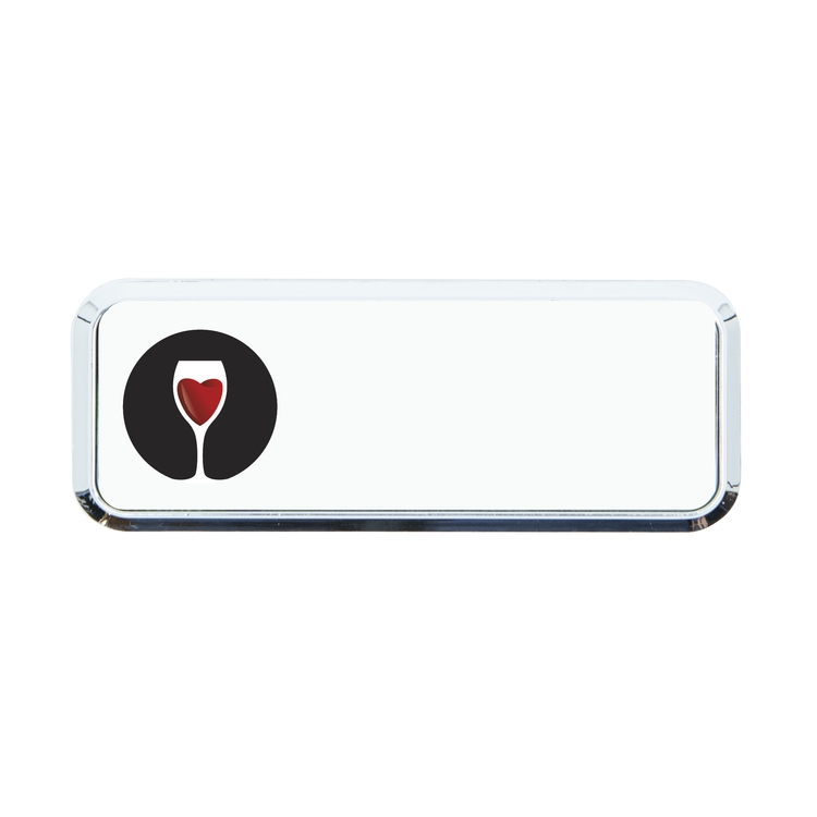 Plastic Framed Badges Rounded Corners - No Personalization 1"X3" (UV Inkjet)