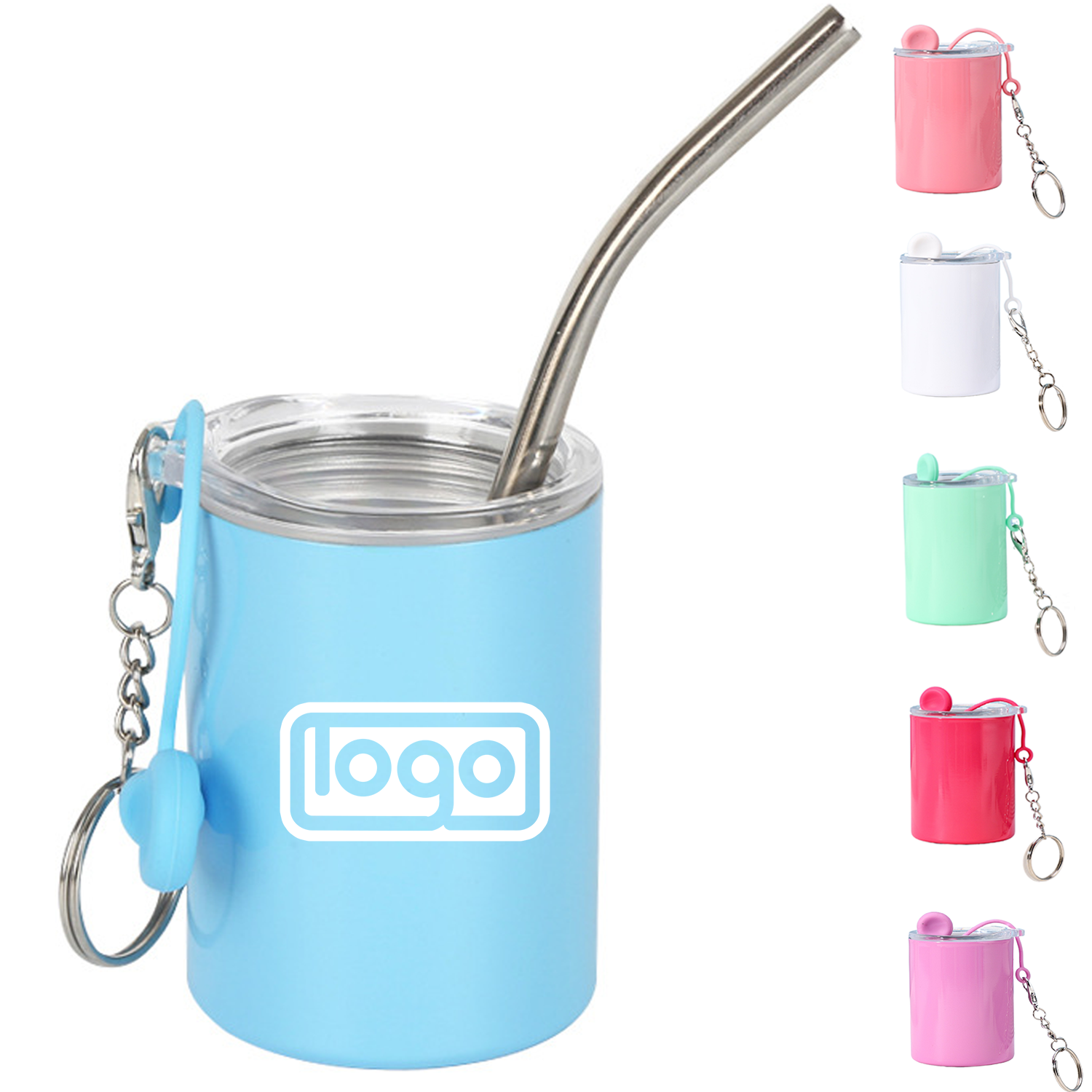 3oz Mini Tumbler Sublimation Shot Glass w/ Straw Lid