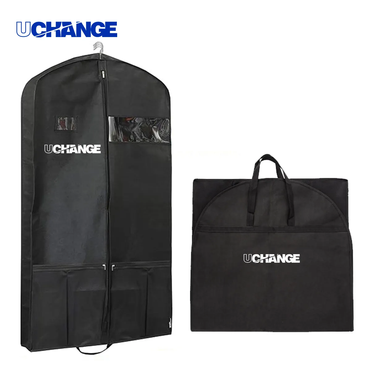 Water Resistant Hanging Garment Bag With Shoe Pockets 2