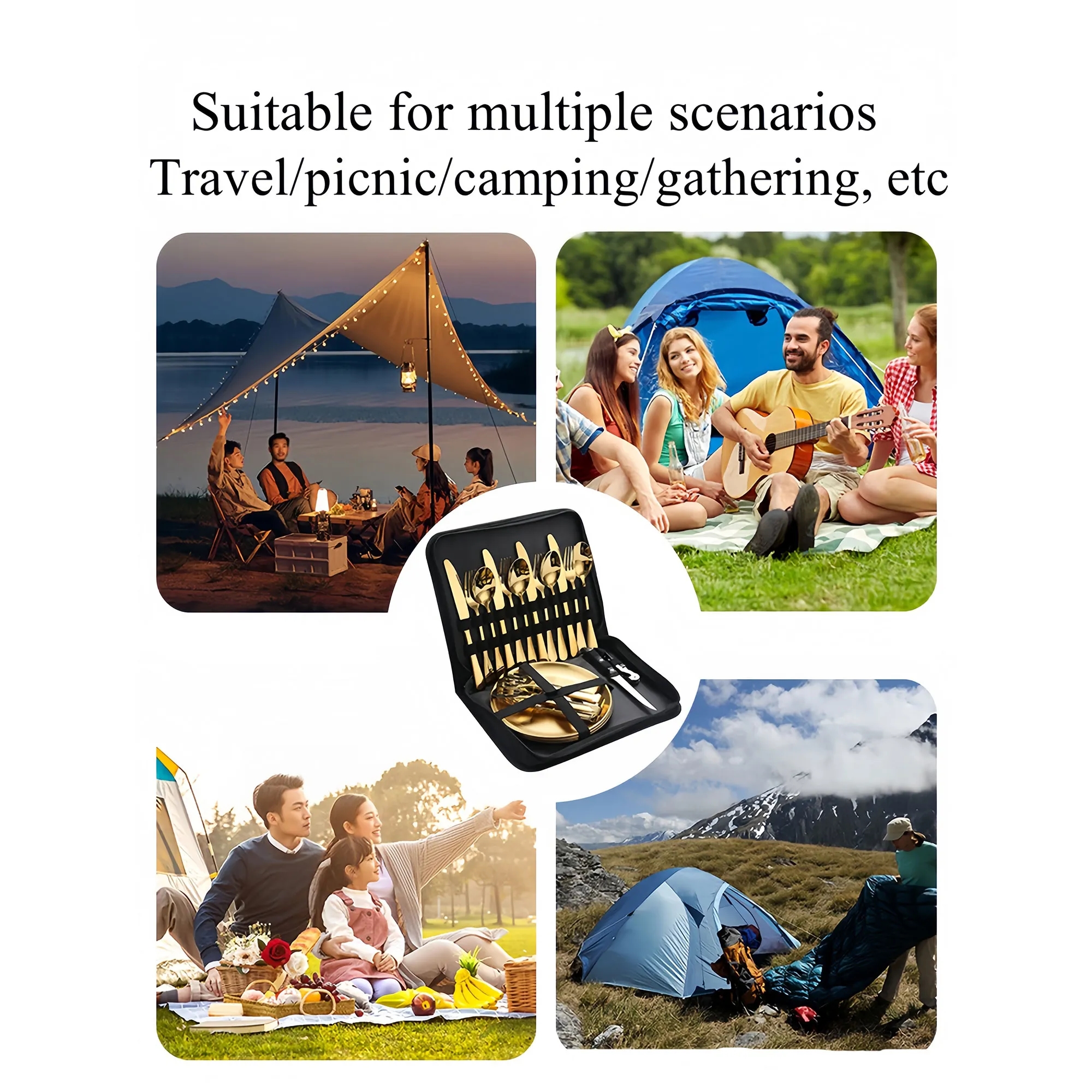 All-in-One Camp Utensil Set With Zipper Case 9