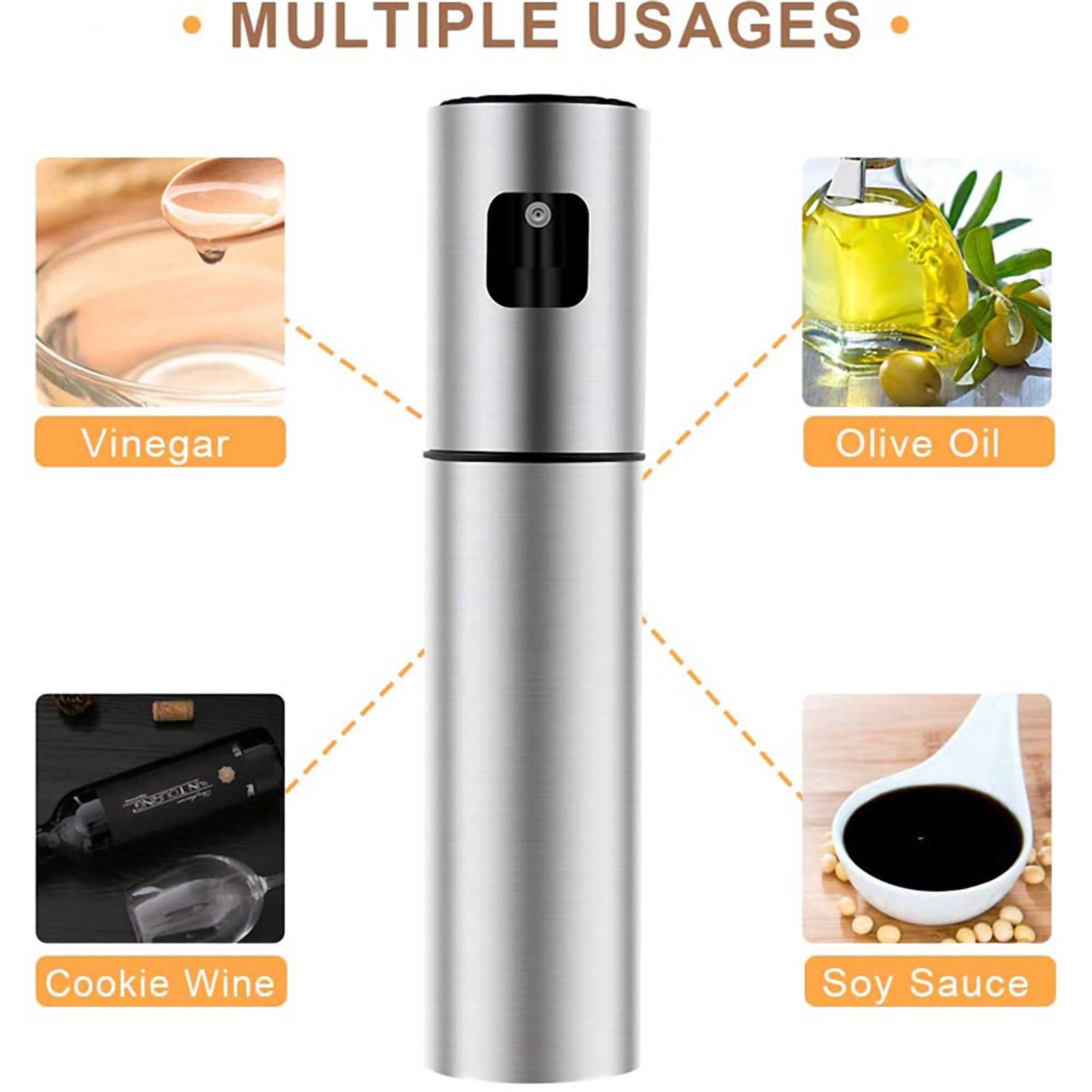 Stainless Steel Oil Spray Bottle w/300 Sprays 2