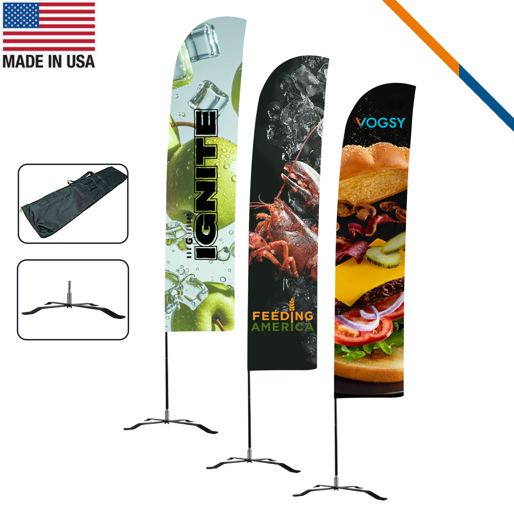 13' Drenu Double-Sided Straight Flag 2