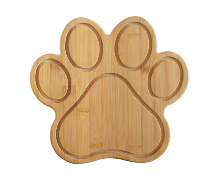 Paw Shaped Serving Tray with 5 Grooves Wooden Cutting Board 2