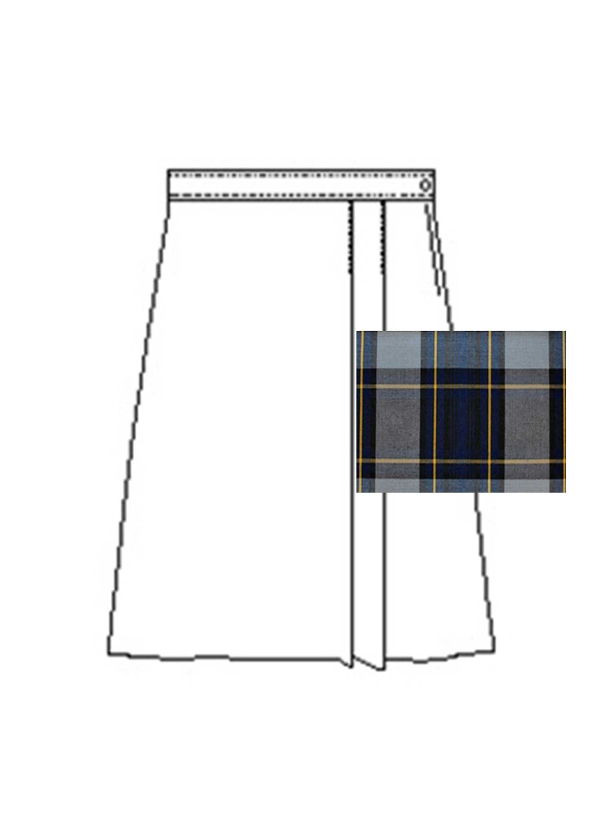 A+ Uniforms - Girls' Pocketless Blend Plaid Skort 4