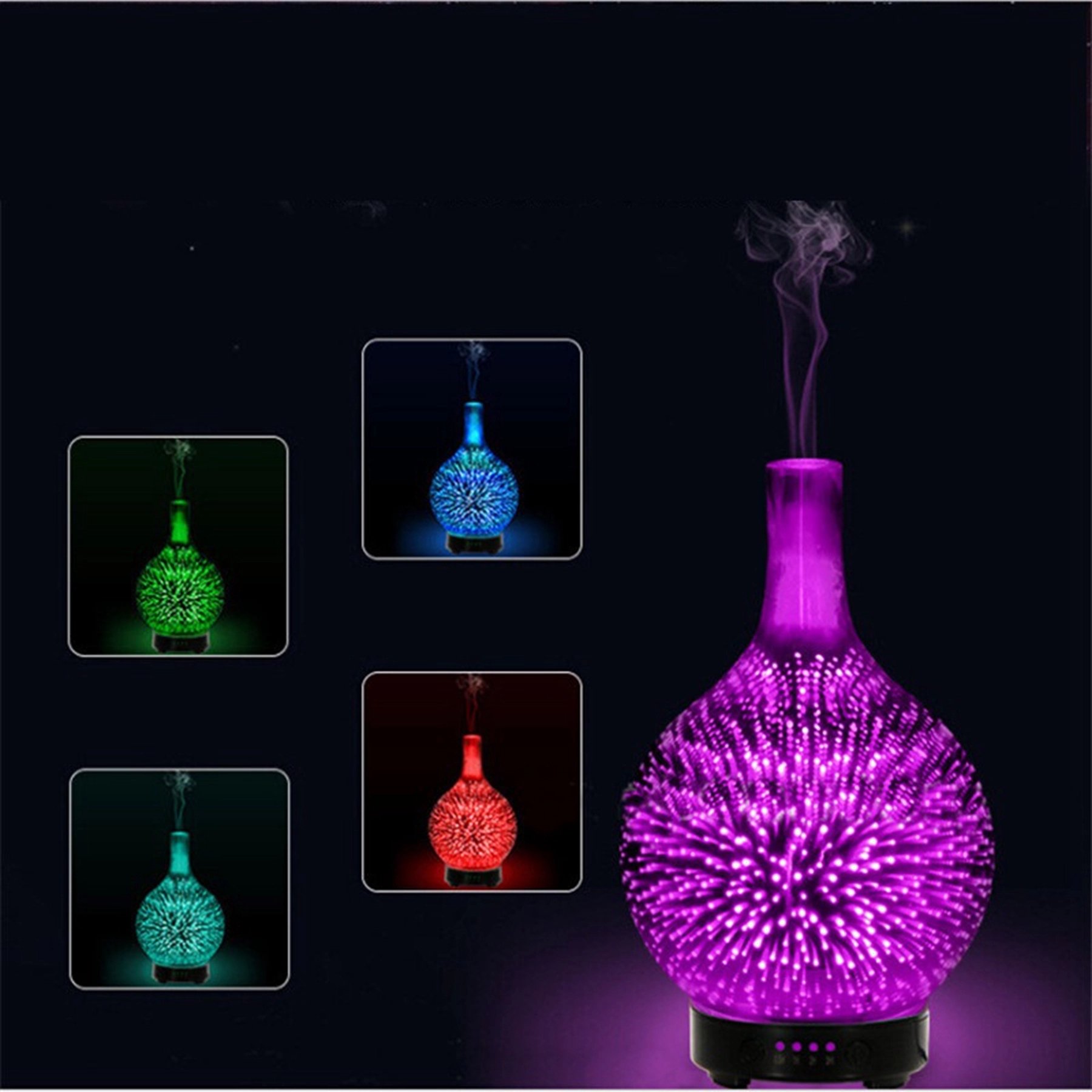 3D Firework Glass Vase Shape Oil Diffuser Air Humidifier 6
