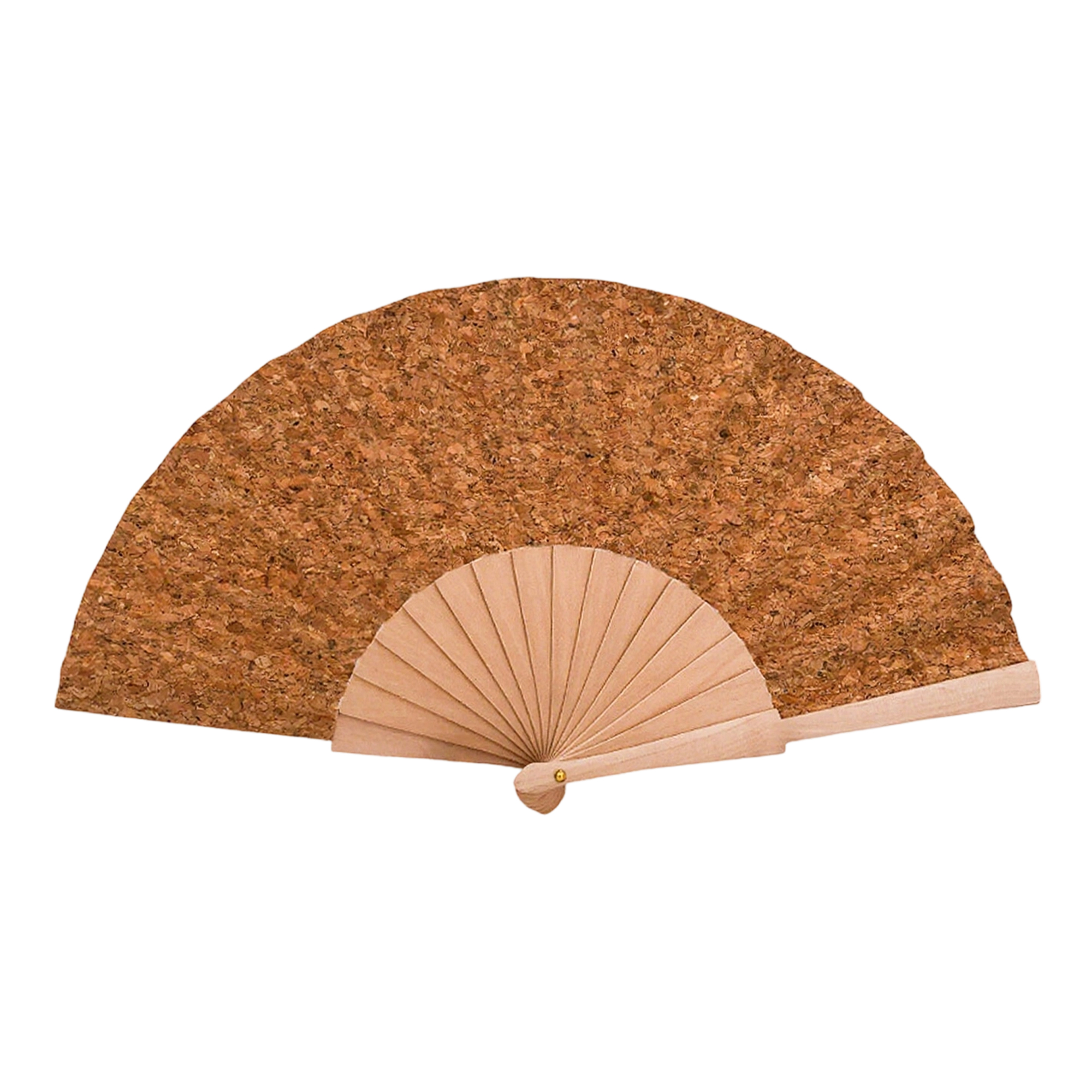 Premium Wood Folding Hand Fan 9.06" Diameter 3