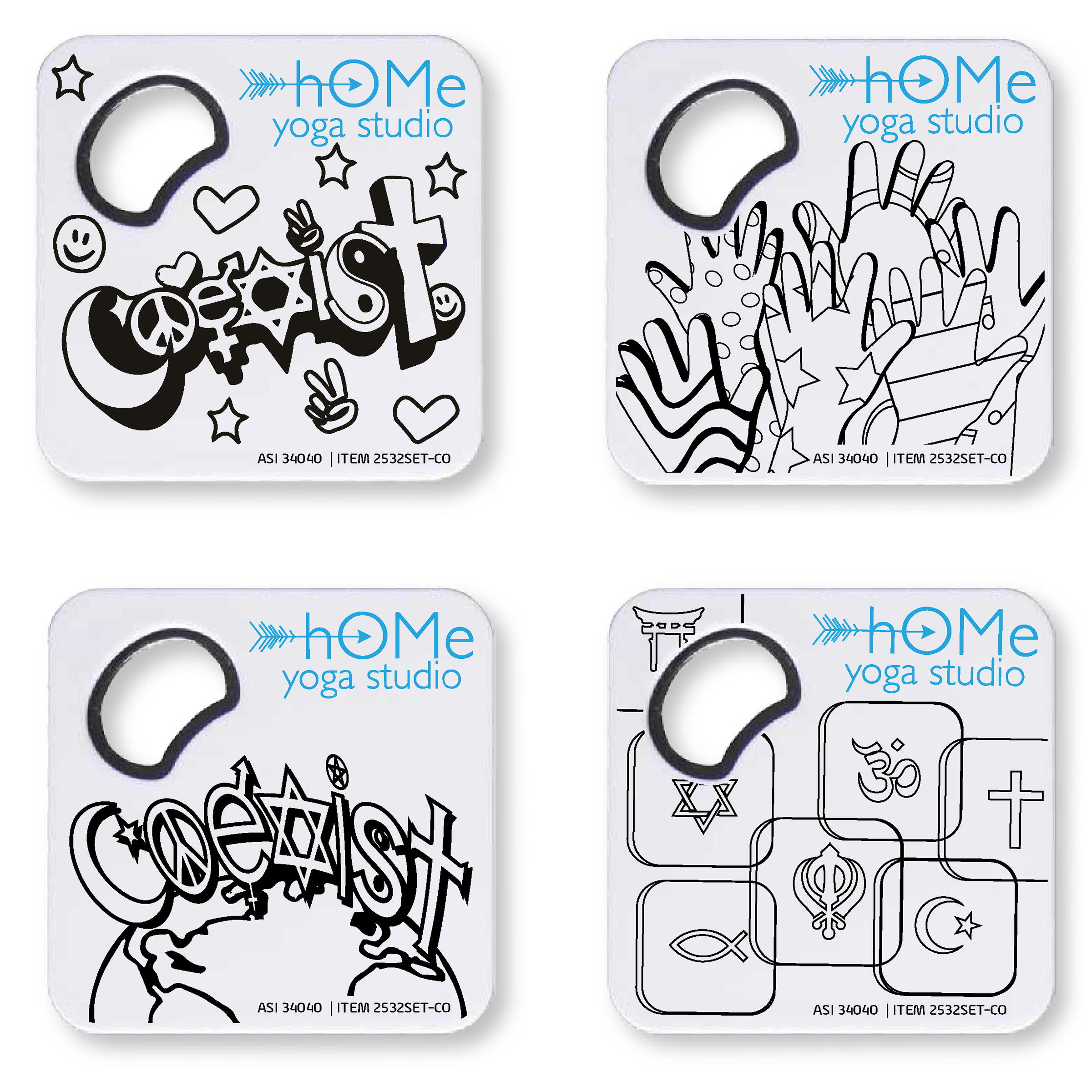 Magnetic Coaster With Bottle Opener Set