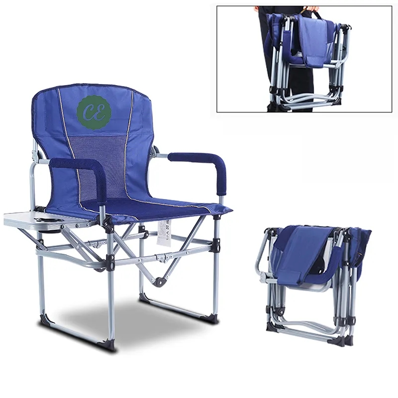 Heavy Duty Compact Camping Folding Mesh Chair with Side Tabl 5
