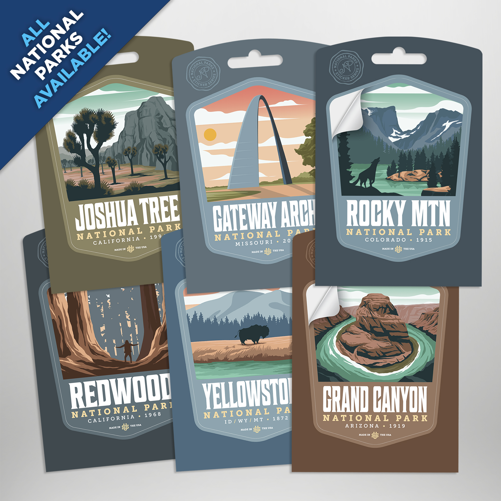 National Park - Permanent Outdoor Sticker - 3" x 4.5" 2