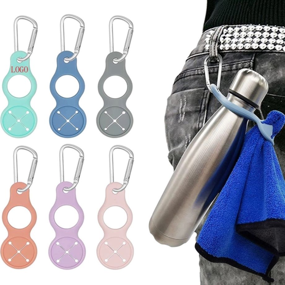 Silicone Water Bottles Carrier With Carabiner Clip 2