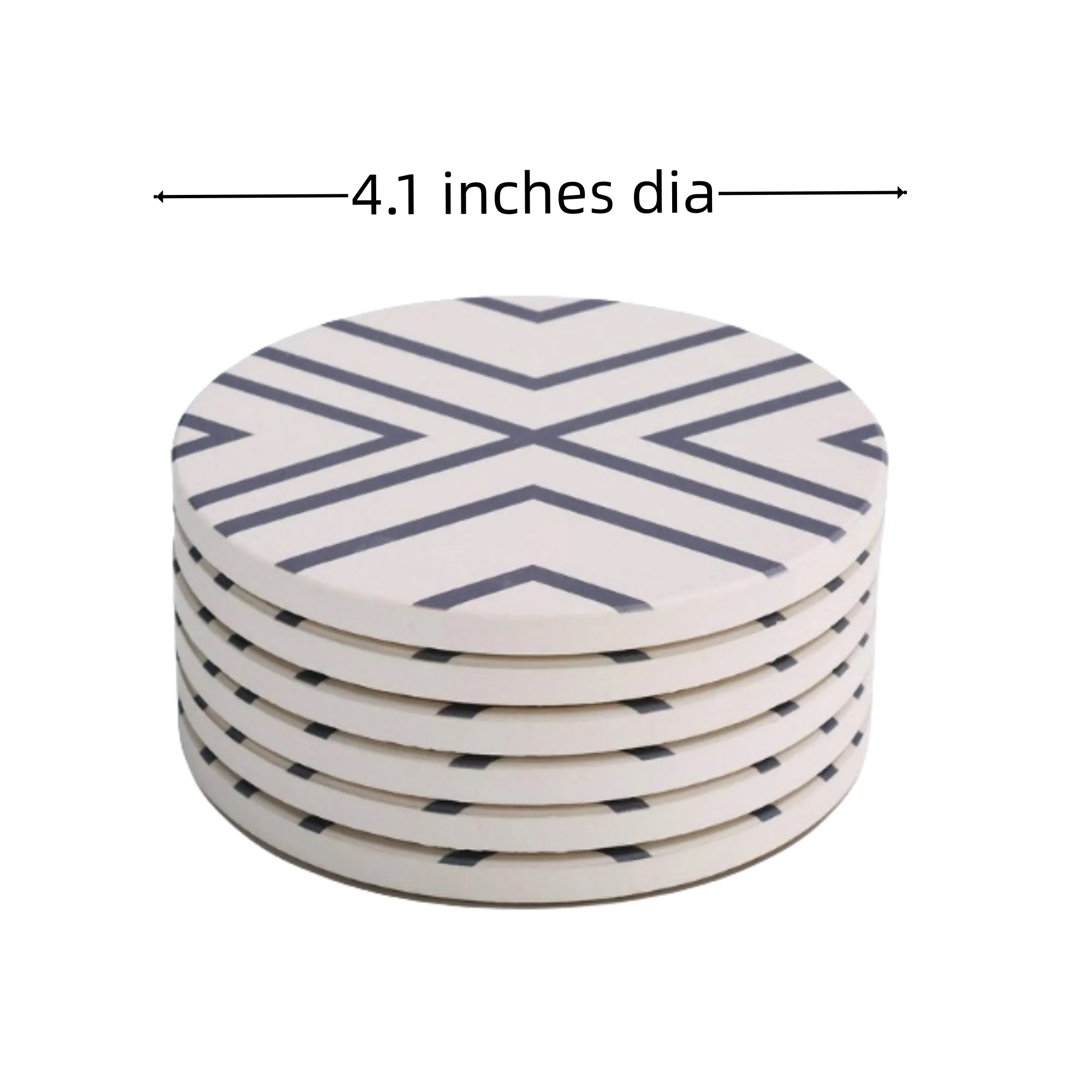 Absorbent Round Stone Ceramic Coasters Create Stylish Table 6