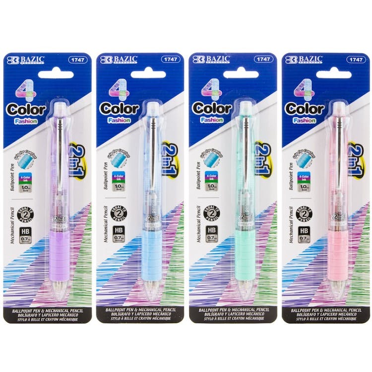 Combo Mechanical Pencil & Pen - 4 Colors 0.7mm