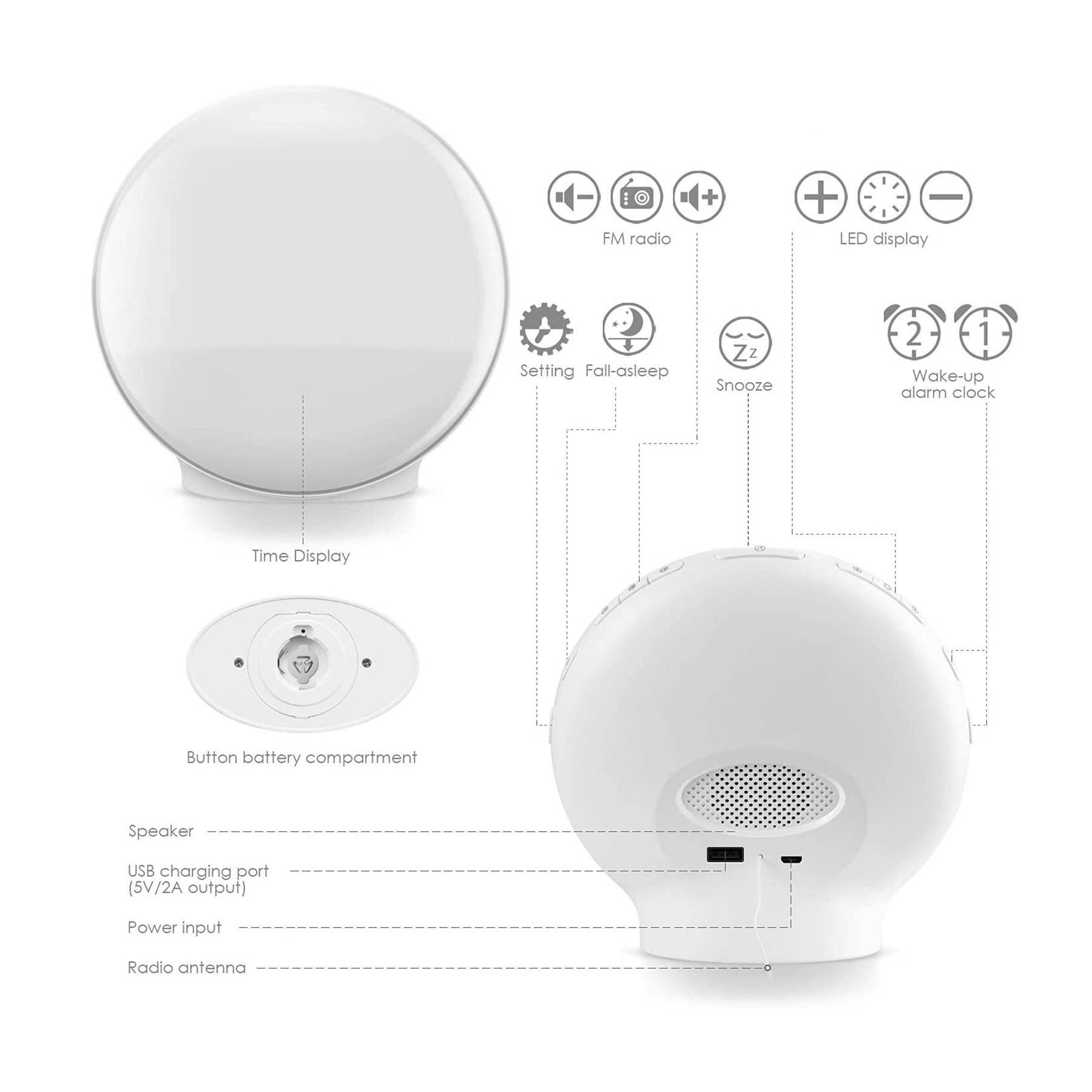 Wake Up Light Sunrise Alarm Clock 2