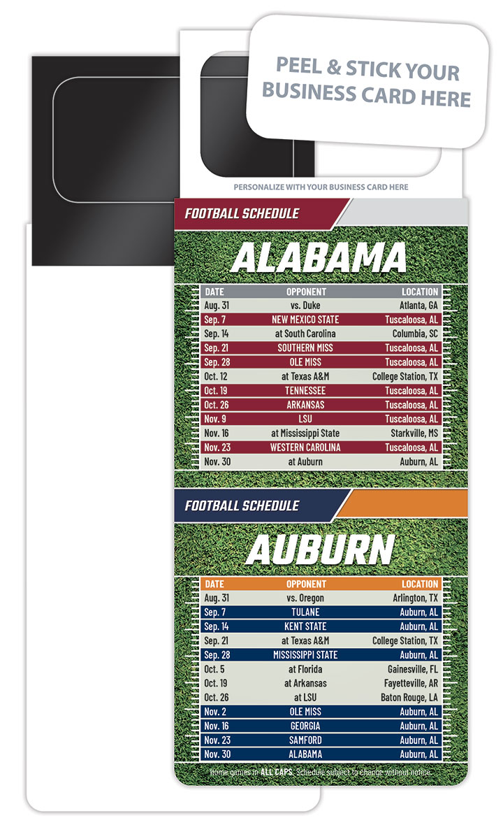 Pro Football Schedule Magnet - Peel and Stick Business Card (3.5x9)