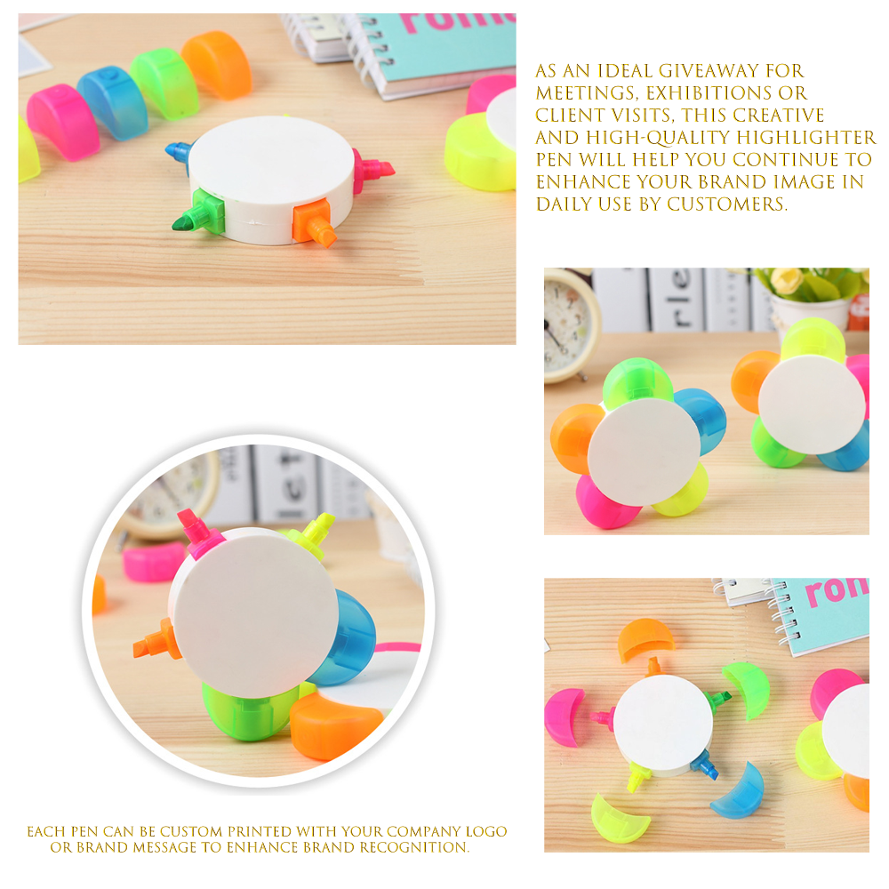 Flower shape 5 color Highlighter Marker 5