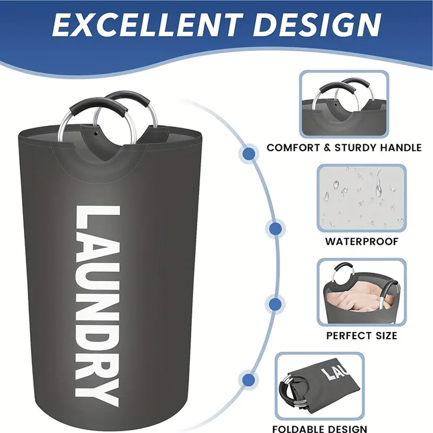 Extra Large Collapsible Laundry Basket 4