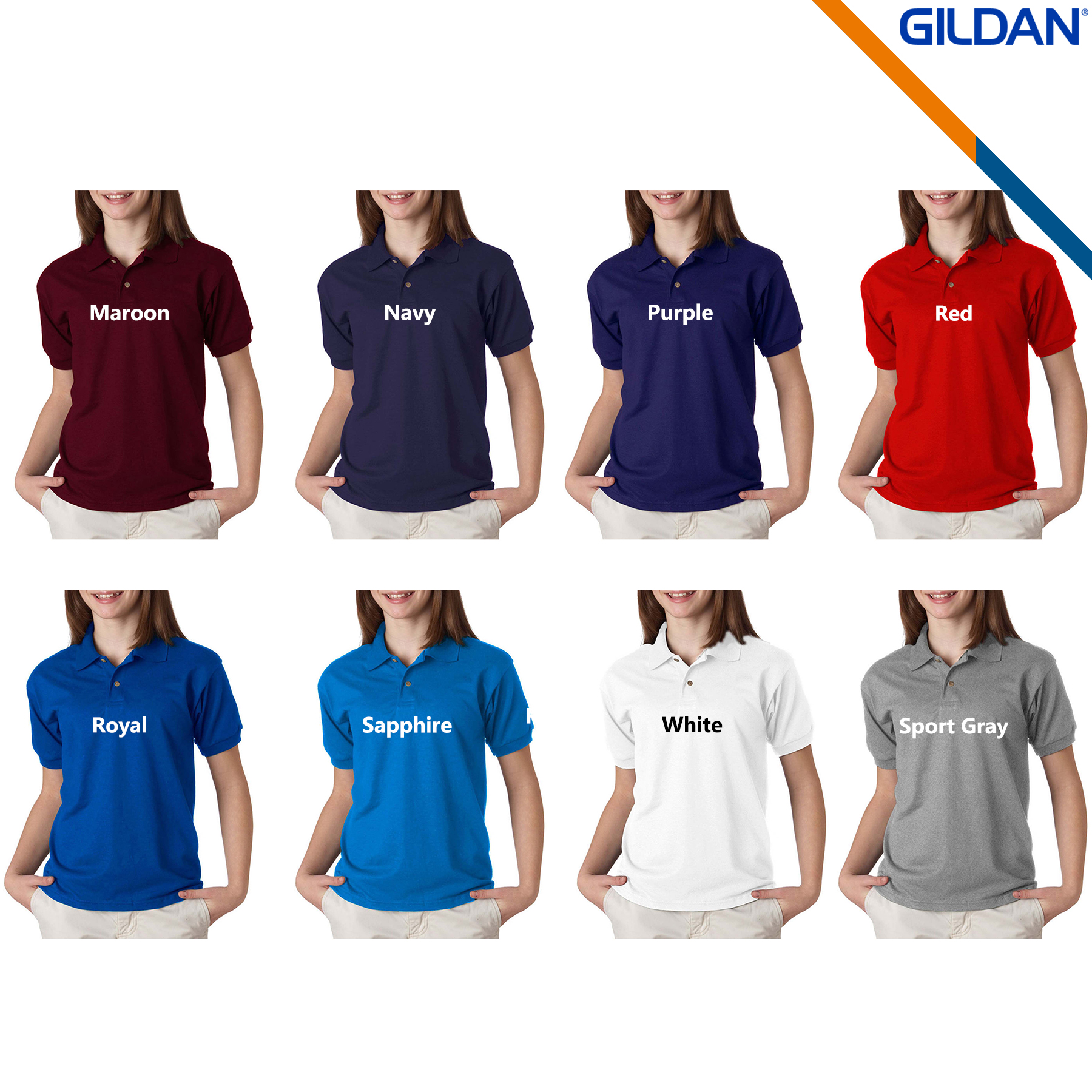 Gildan® 5.6oz Cotton/Polyester Youth Polo Shirts 5