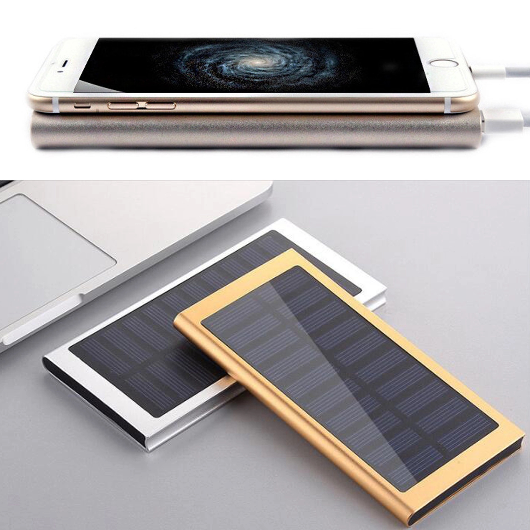 Slim Aluminum Solar Power Bank with 8000mAh Battery 3
