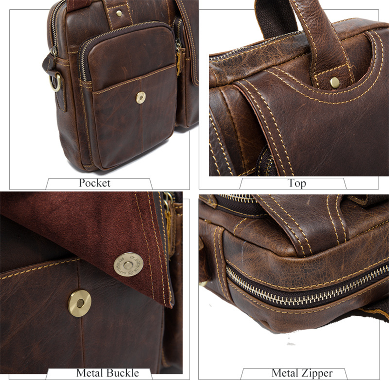 PU Leather Laptop Messenger Bag 2