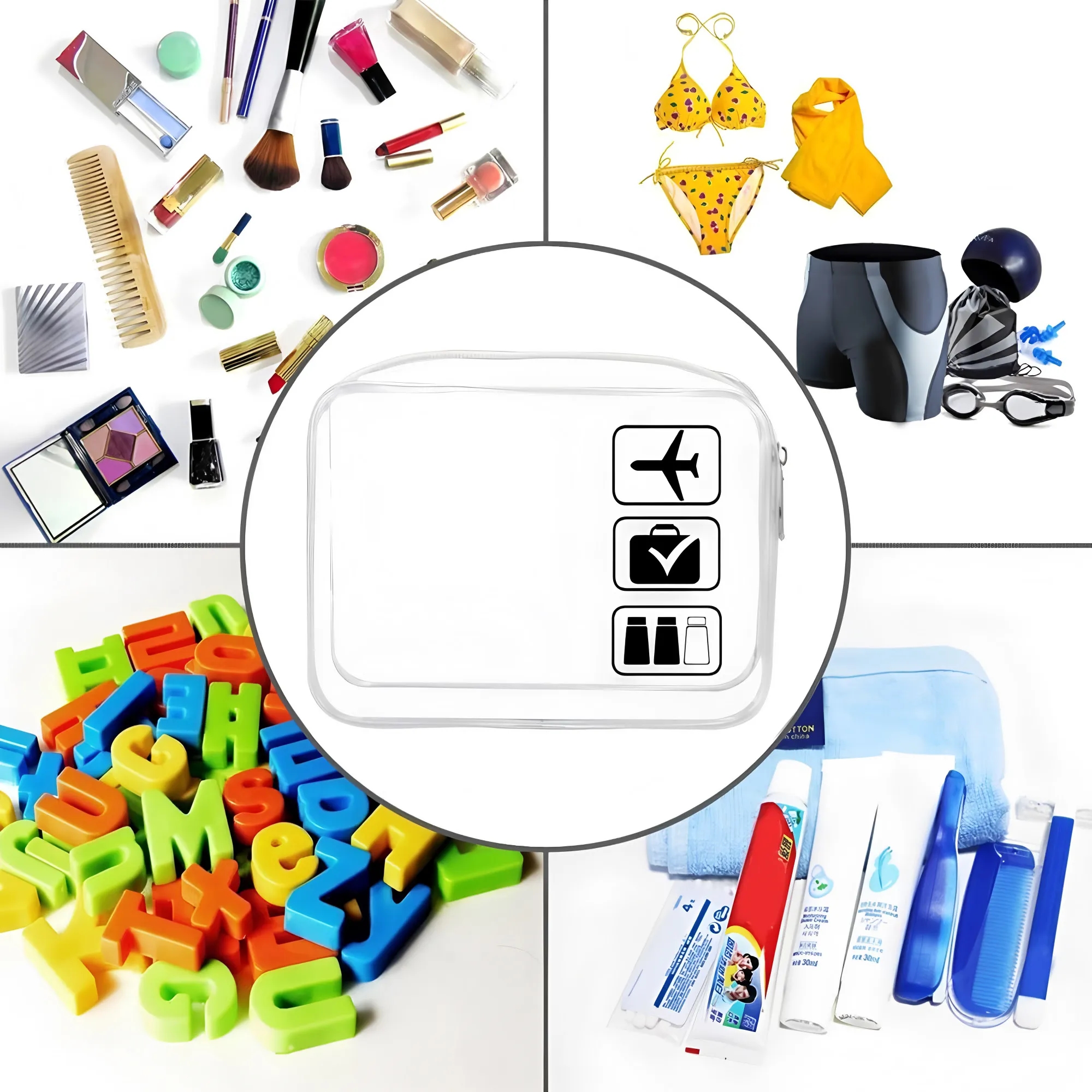 Clear Toiletry Bag for Travel Leakproof PVC Cosmetic Bag Men Women 3