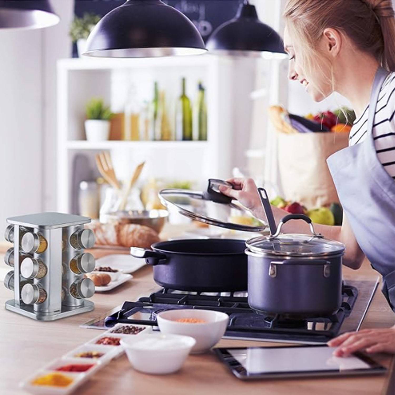 12-Jar Revolving Countertop Spice Rack 4