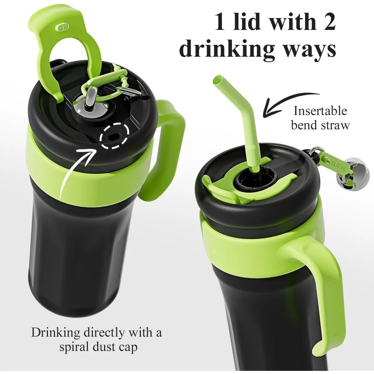 42oz Reusable Stainless Steel Straw Handle Tumbler 6