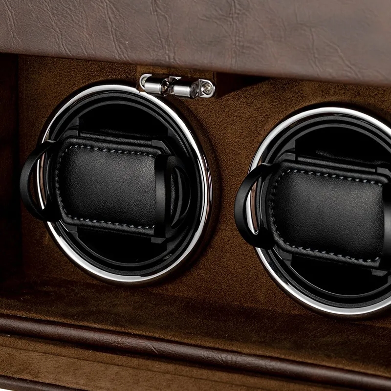 Standing 2-Slot Watch Winder + 8-Slot Storage Box With Light 6