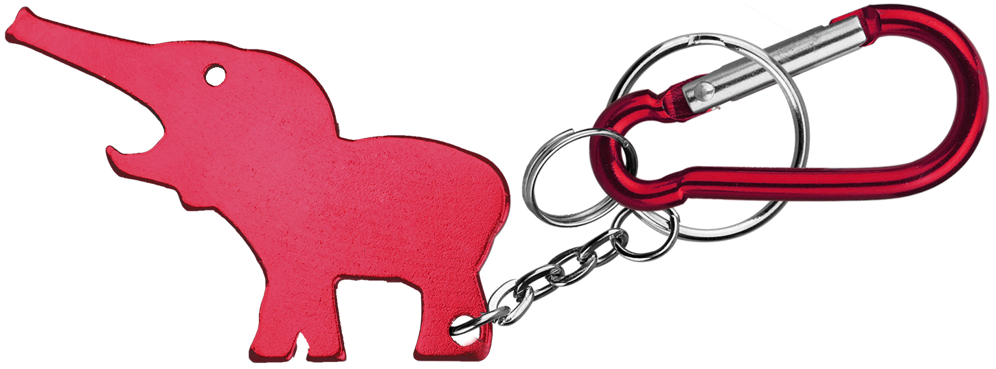 Metal Elephant Shape Bottle Opener with Key Ring & Carabiner 6