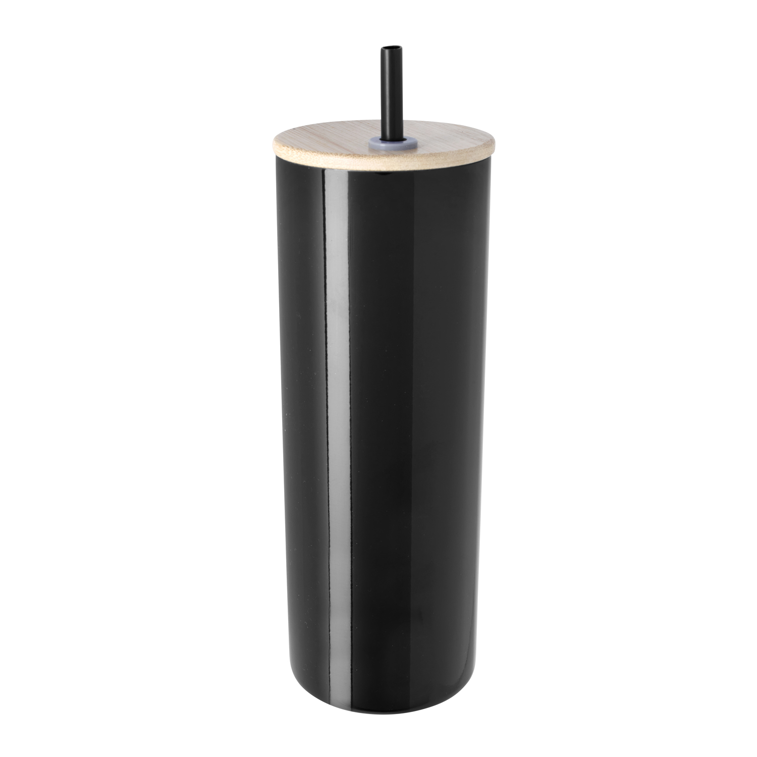 Double-Wall Stainless Steel Tumbler with Bamboo Lid and Straw 20 oz