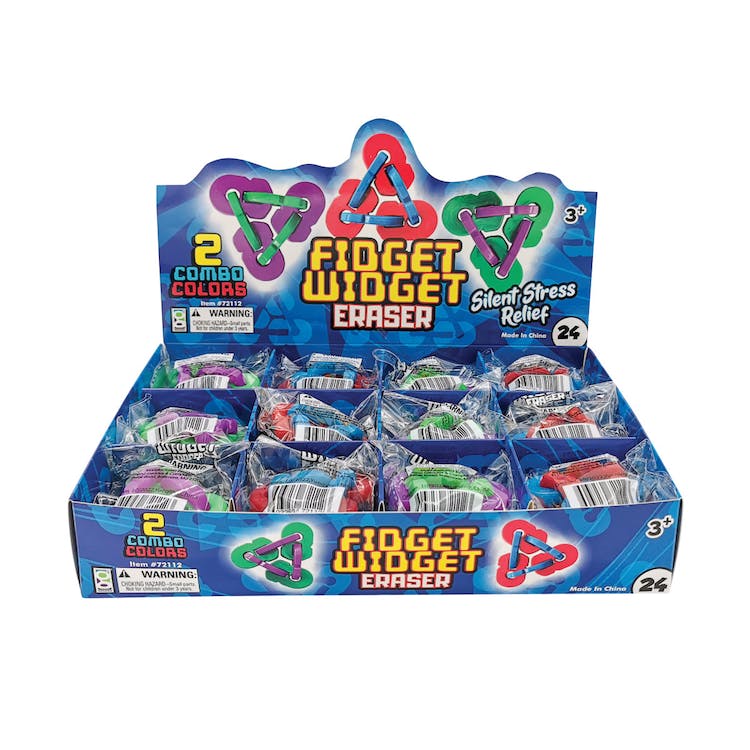 Fidget Widget Erasers - Stress Relievers 2 Color Combos