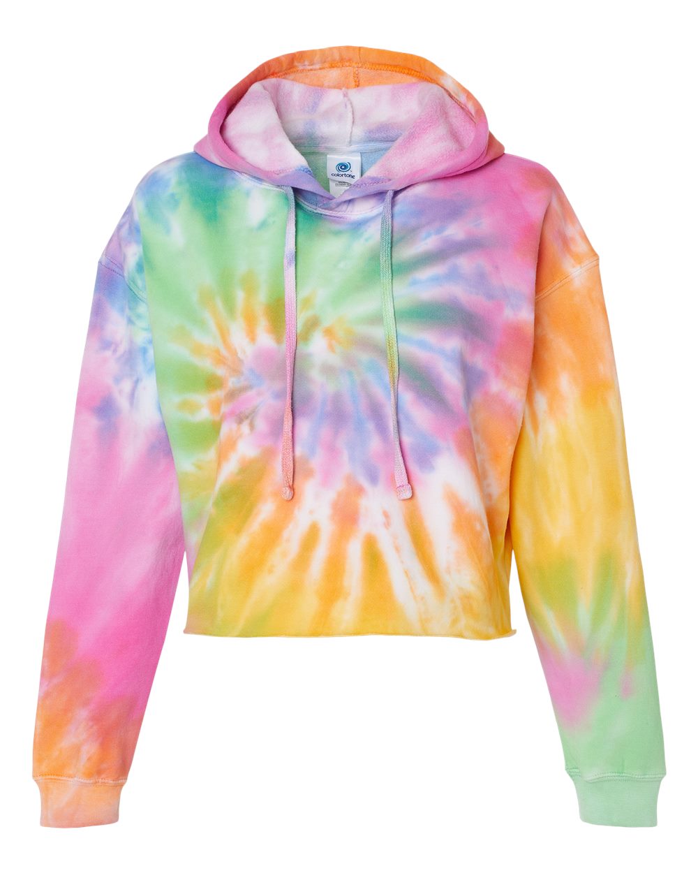 Women's Tie-Dyed Crop Hooded Sweatshirt - 8333 27