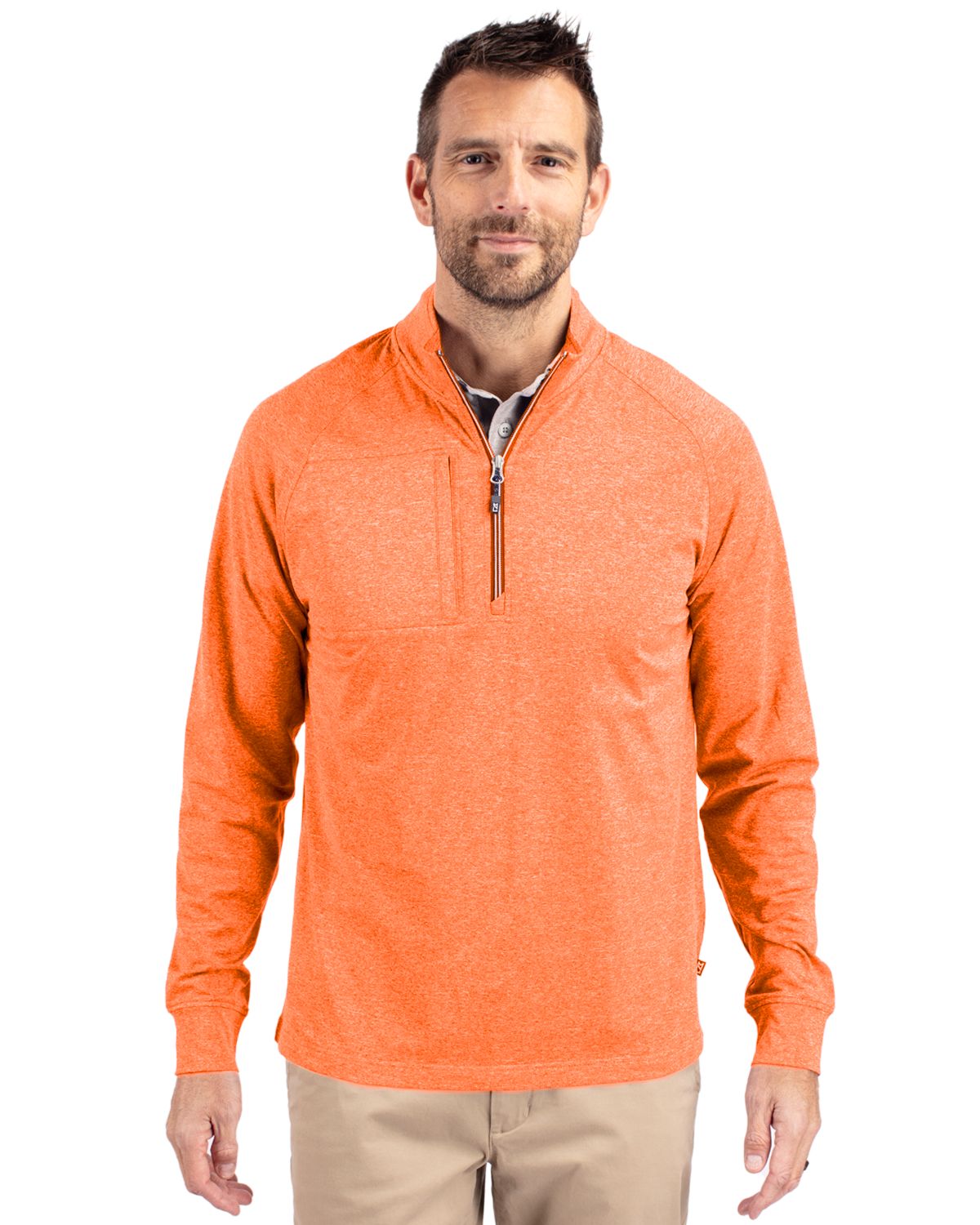 Cutter & Buck Adapt Recycled Soft Knit Stretch Mens Big & Tall Heathered Quarter Zip Pullover Big & Tall 43