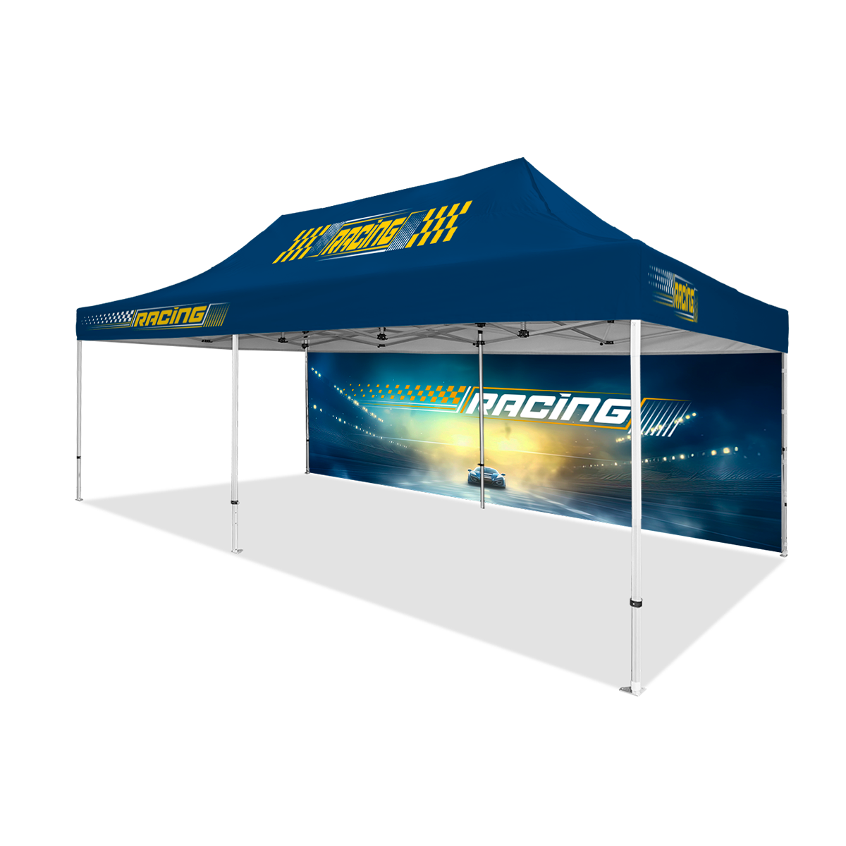 13'x26' Premium Hex Aluminum Frame Tent w/ Full Rear Wall 1
