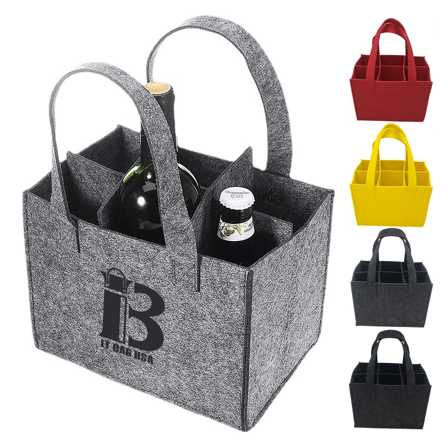 Felt Wine Tote Bag, custom tote bag with logo imprint 1