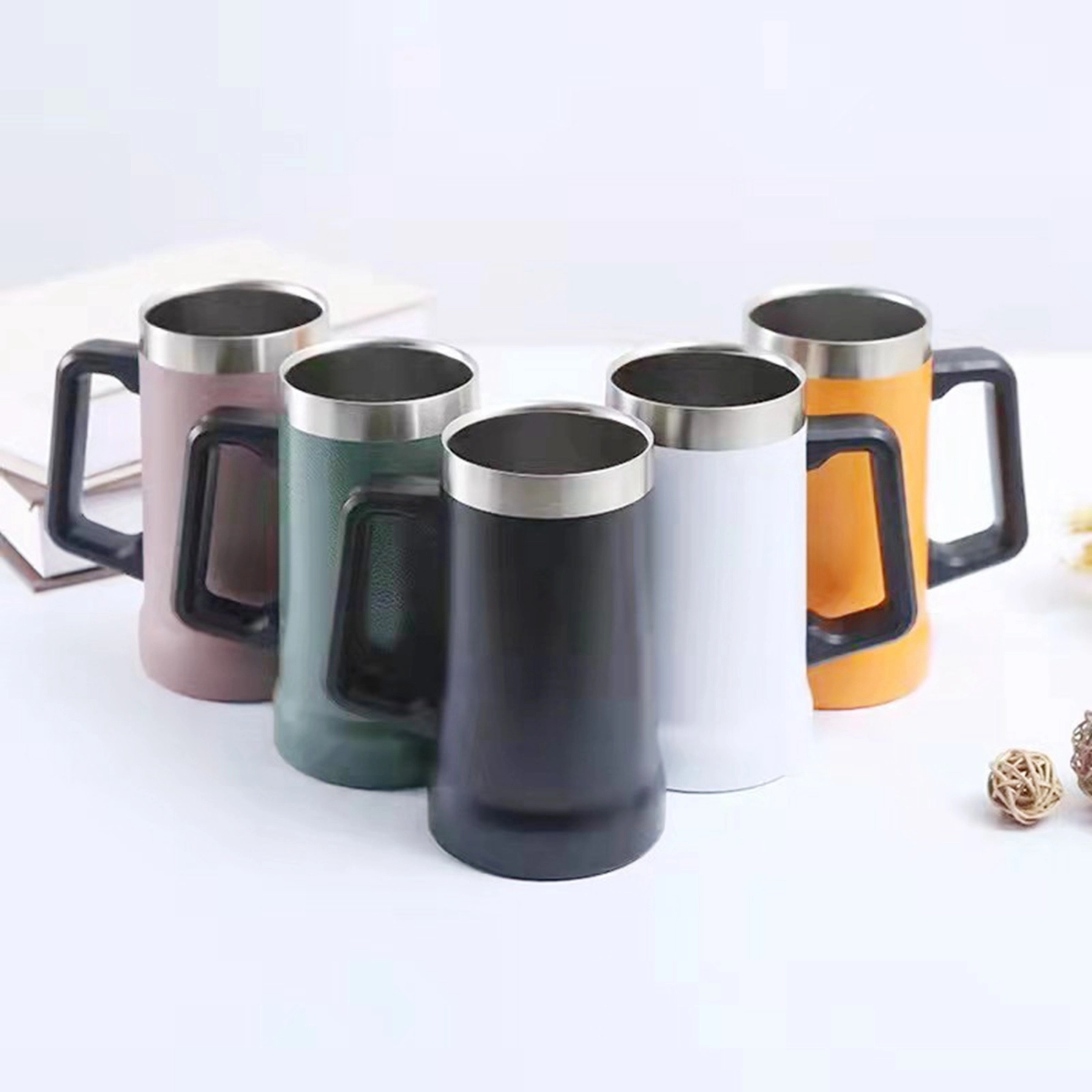 20 Oz Stainless Steel Beer Mug with Handle 11