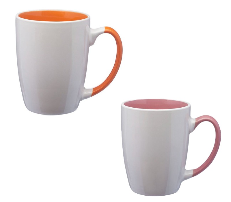Two-Tone White Stoneware Mug, 12 oz. 2