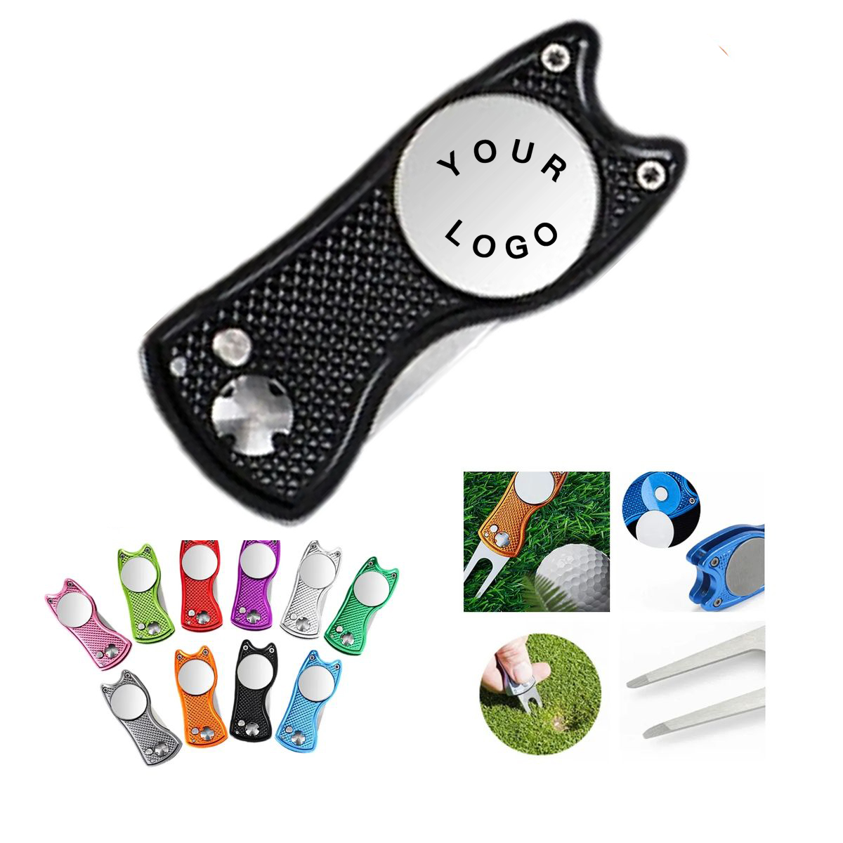 Golf Divot Repair Tool with Built-in Ball Marker 12