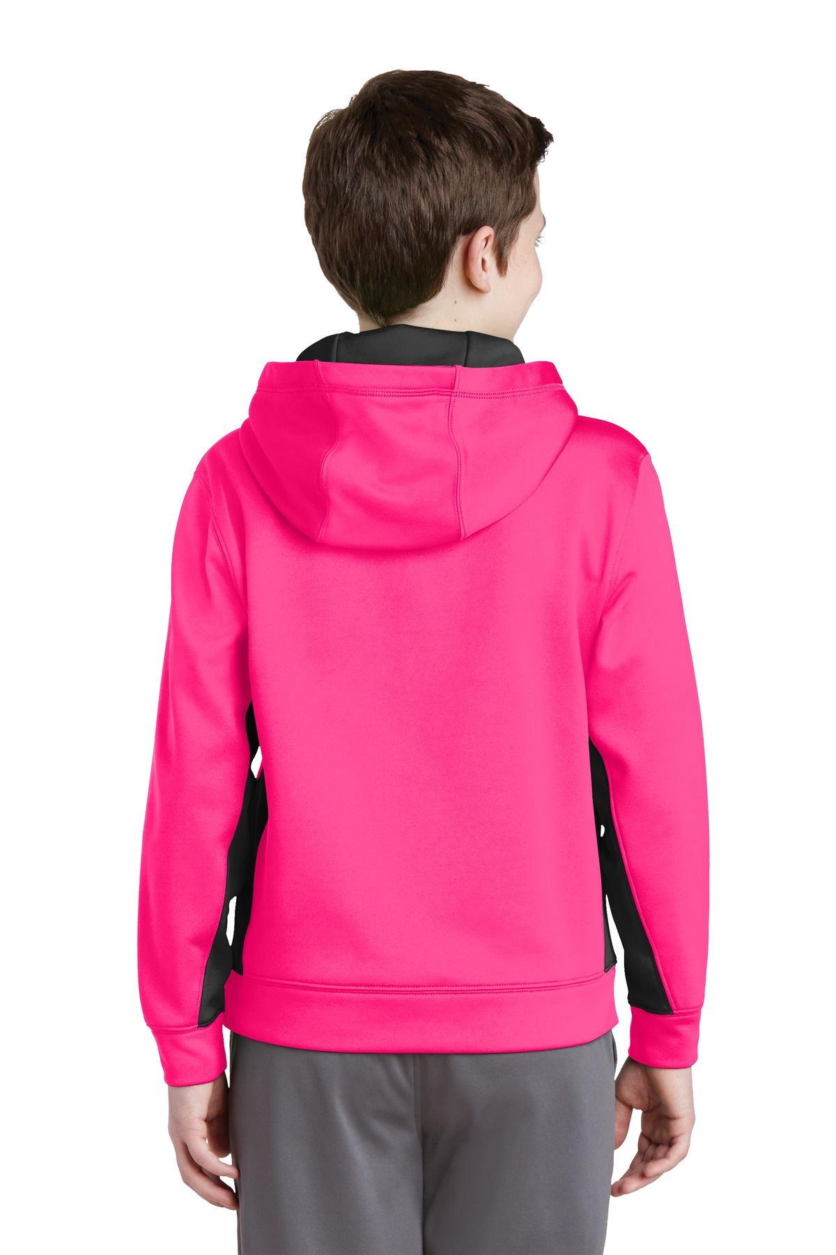 Sport-Tek Youth Sport-Wick Fleece Colorblock Hooded Pullover. YST235 39
