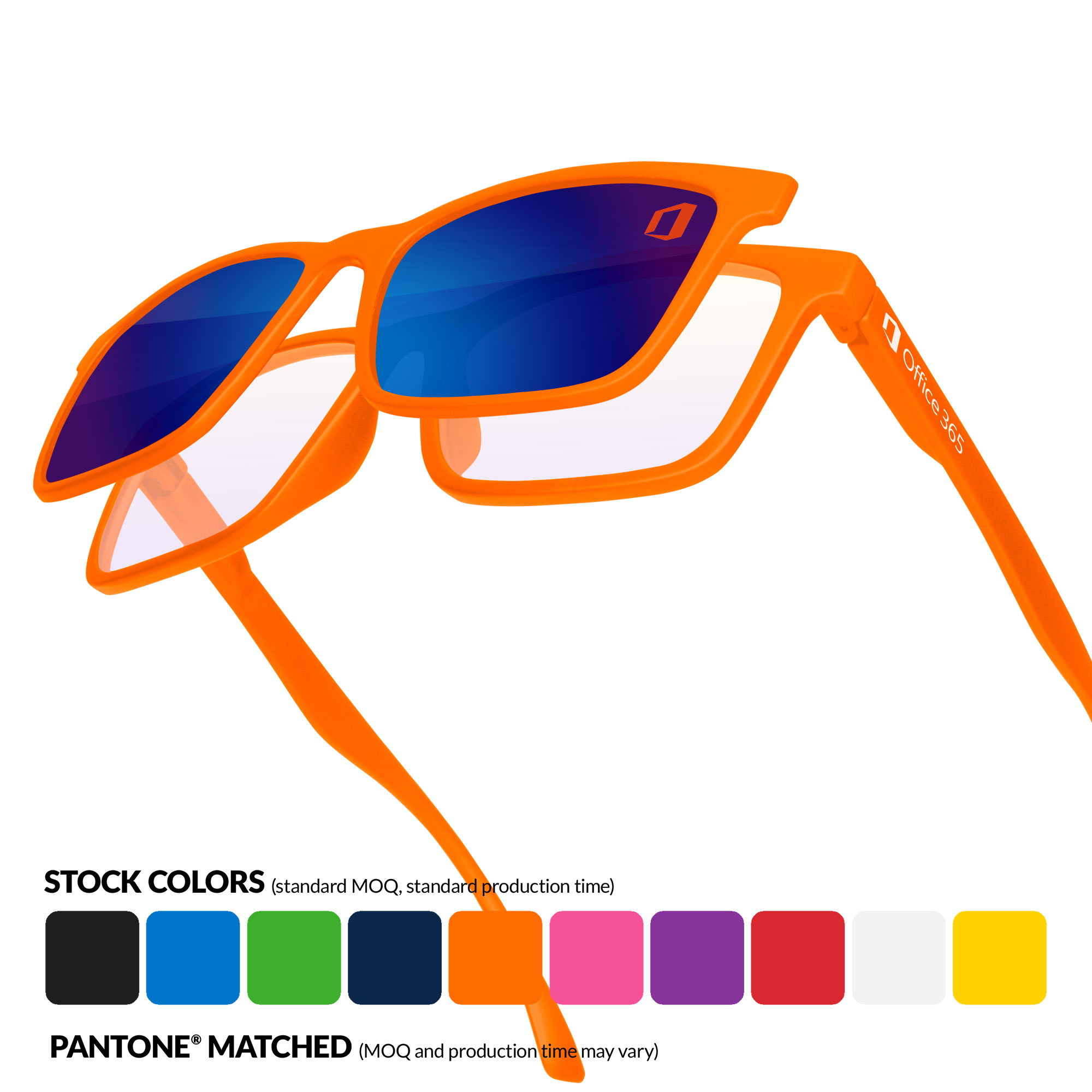 Blue Light Blocking Duo Frame w/ Snap Mirrored Lens & 1-Color Imprint (Lens+Temple) 4