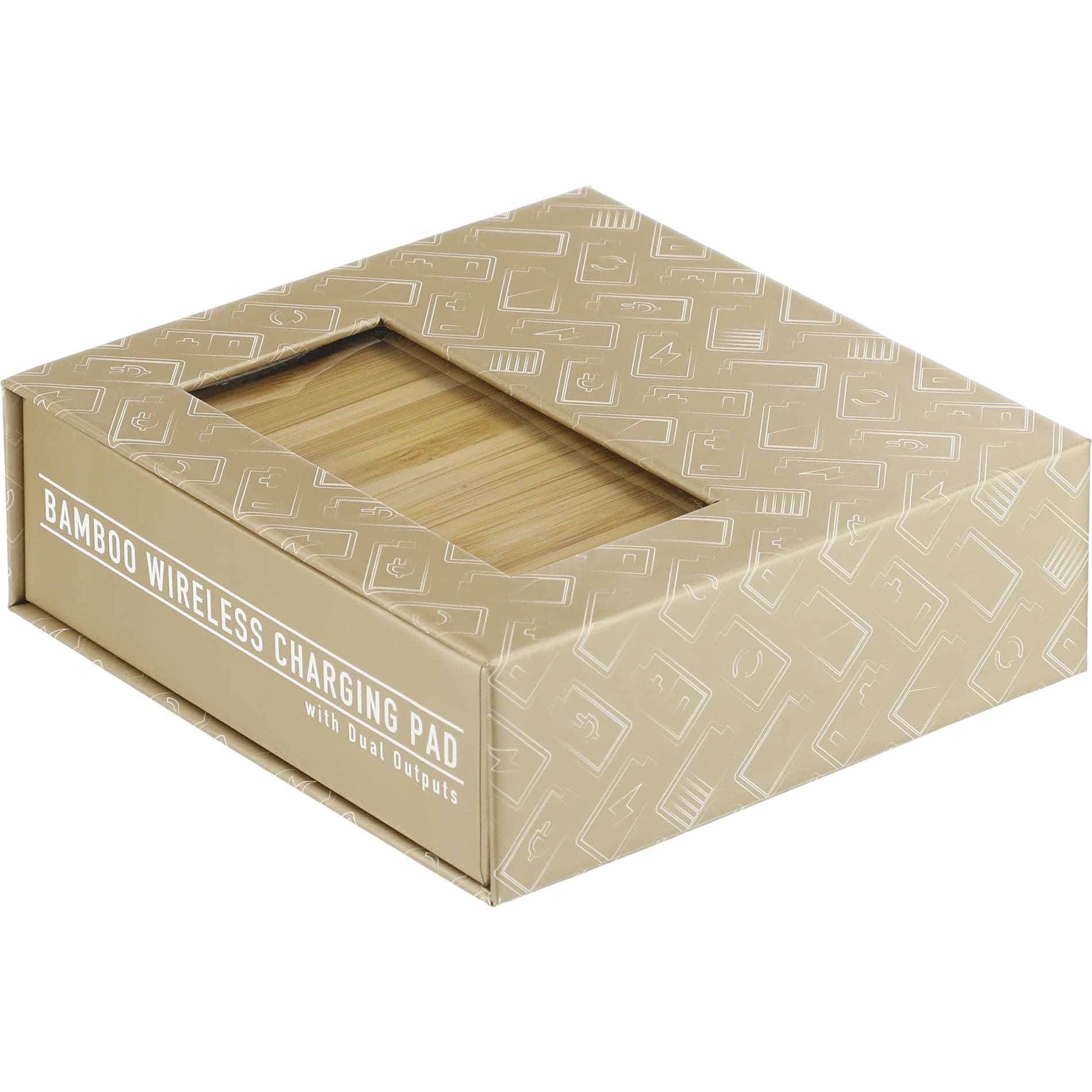 FSC® 100% Bamboo Wireless Charge Pad w/Dual Output 90