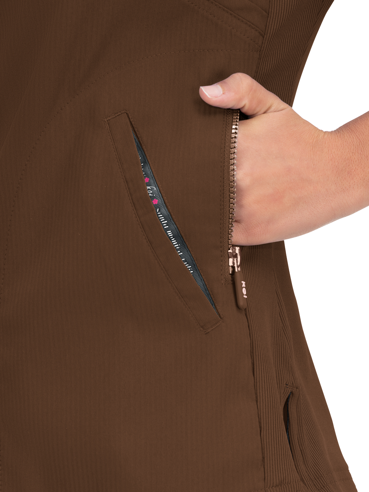 koi - Lite - Women's Three-Pocket Mock-Wrap Philosophy Top 13