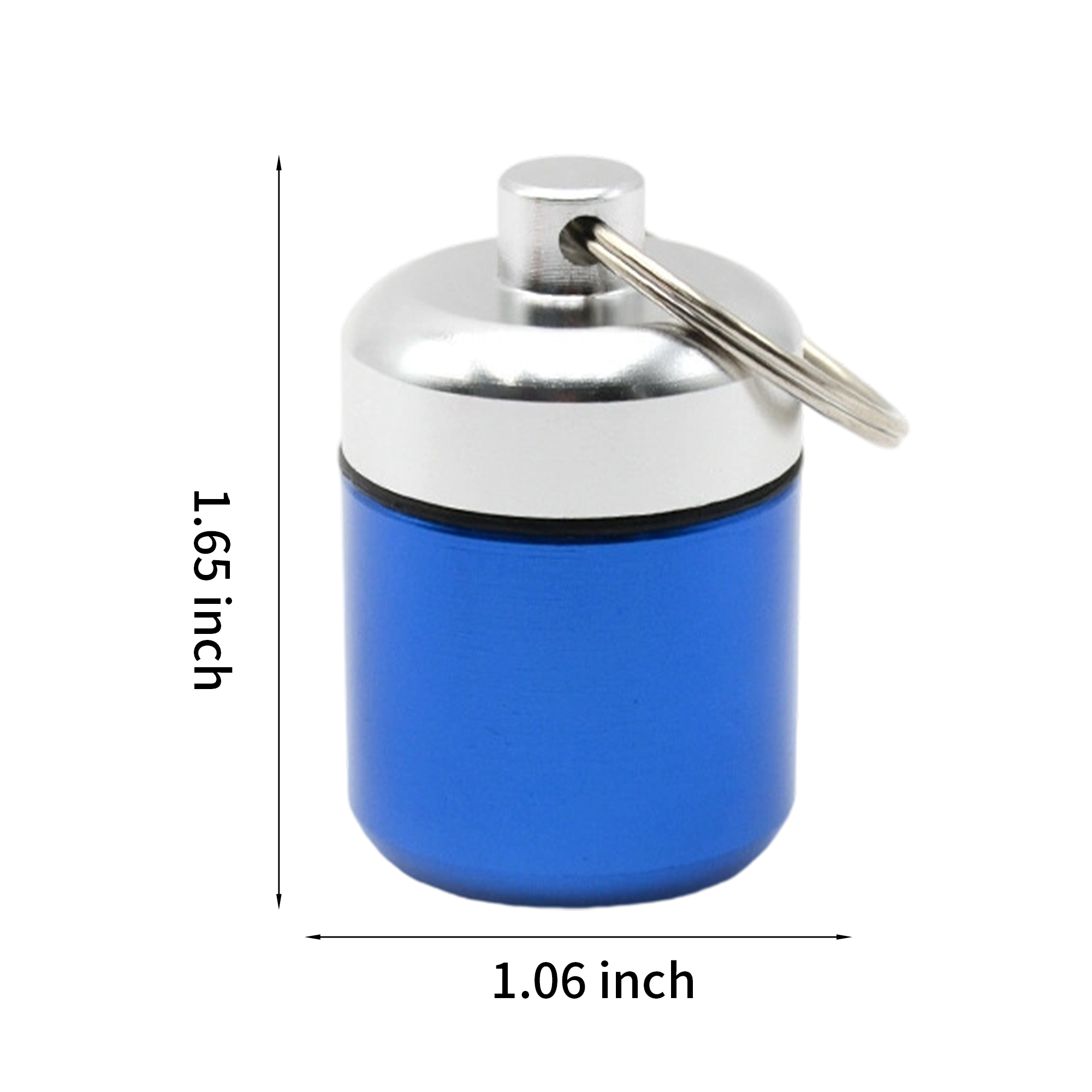 Aluminum Waterproof Portable Pill Box Keychain 7