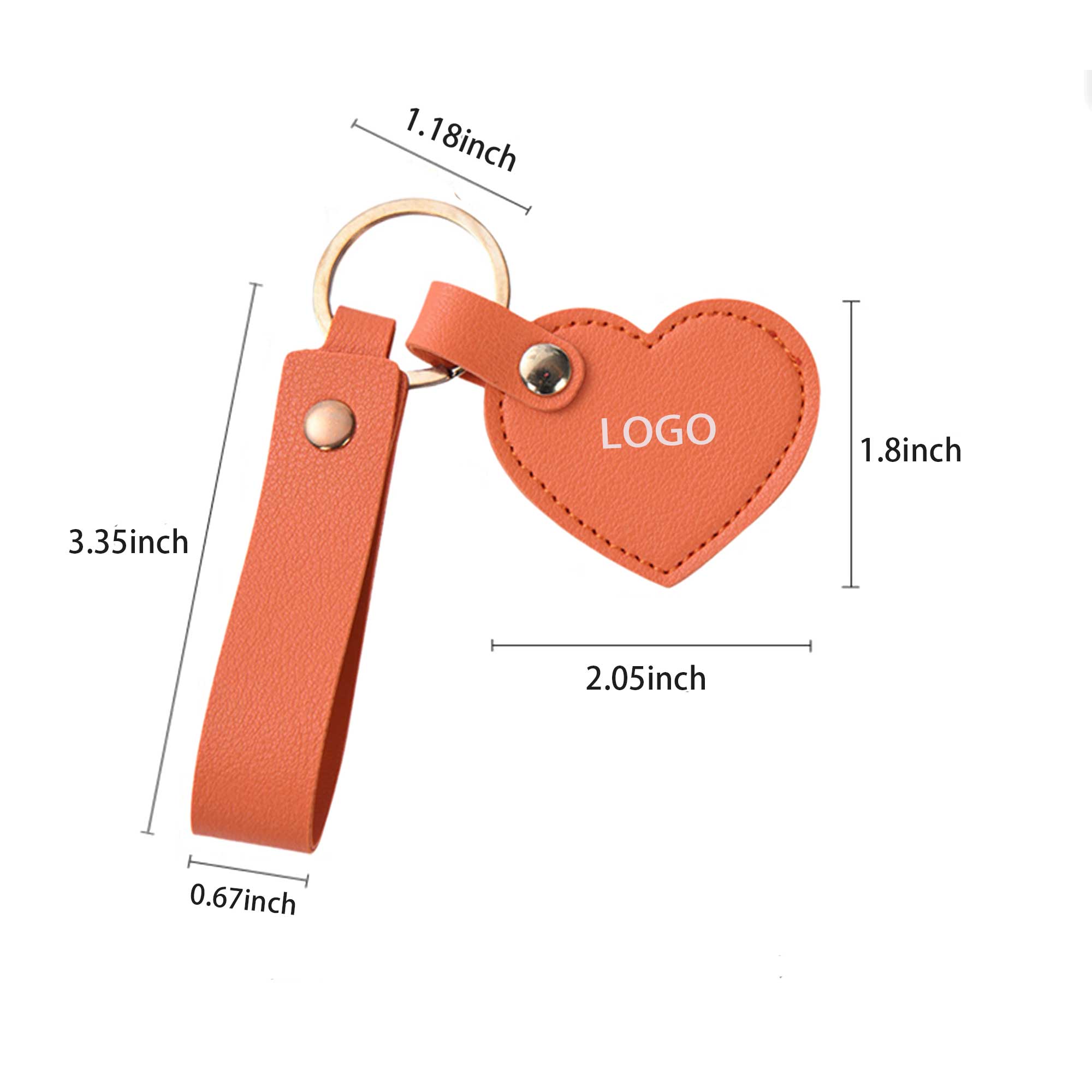 Durable Lightweight Heart Leather Keychain 4