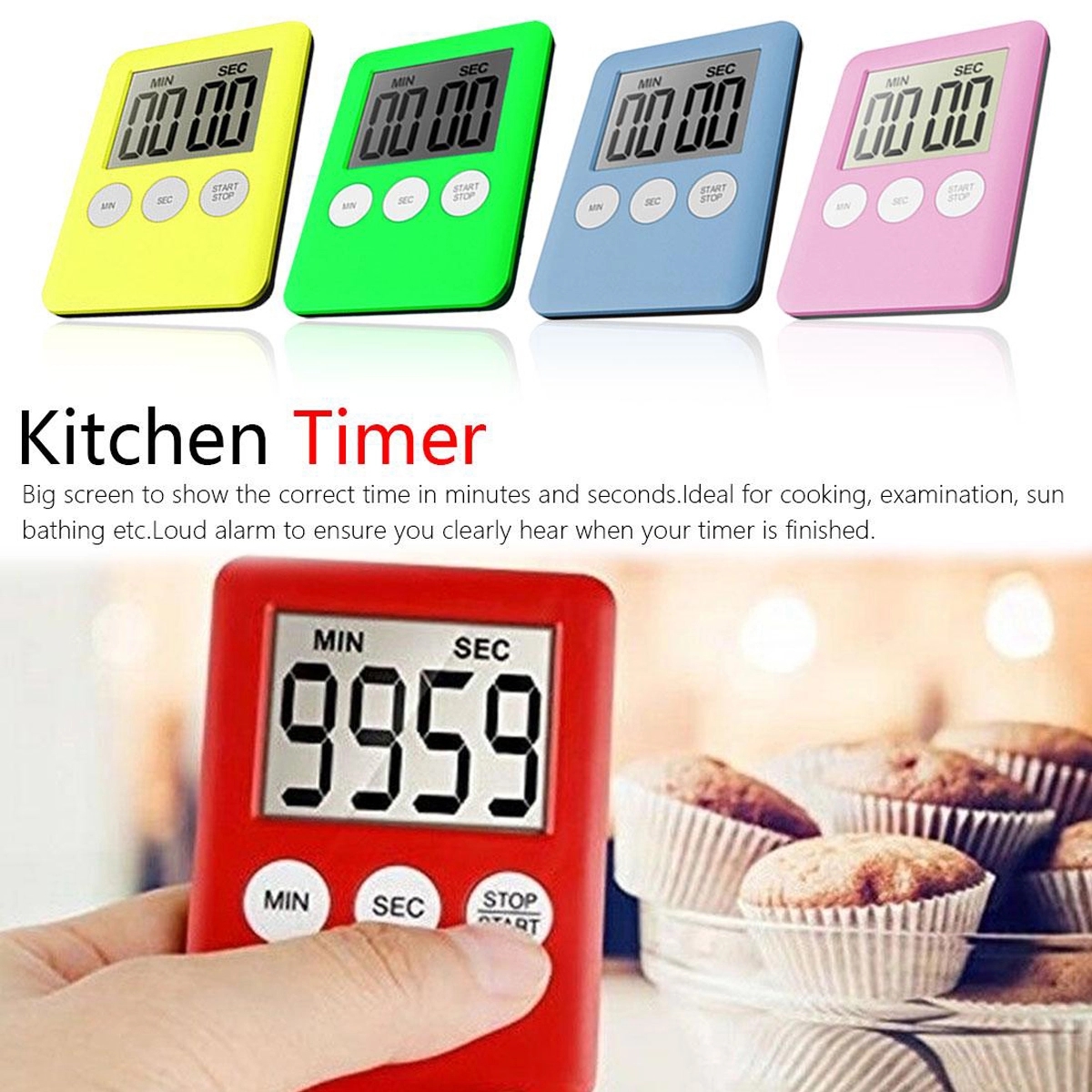 LCD Digital Screen Kitchen Timer 2
