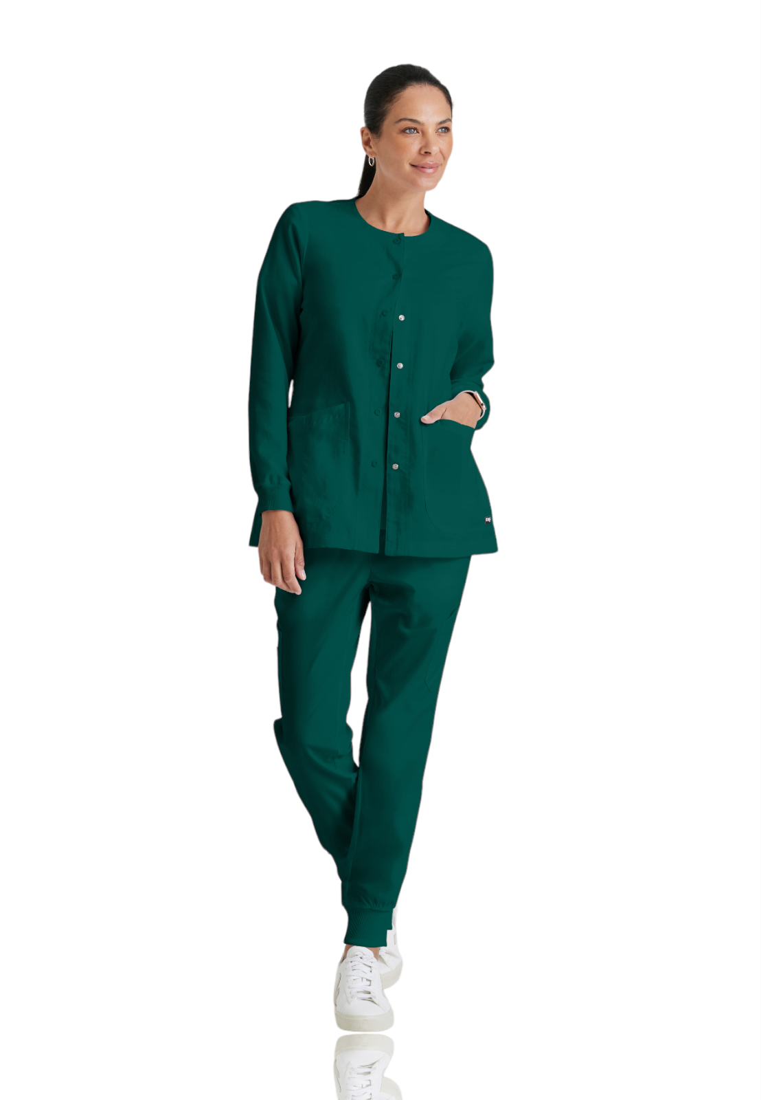 Grey's Anatomy - Classic - Women's Four-Pocket Snap Front Jamie Warm Up Scrub Jacket 11