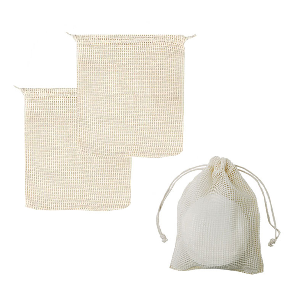 Storage Cotton Mesh Drawstring Bag 2