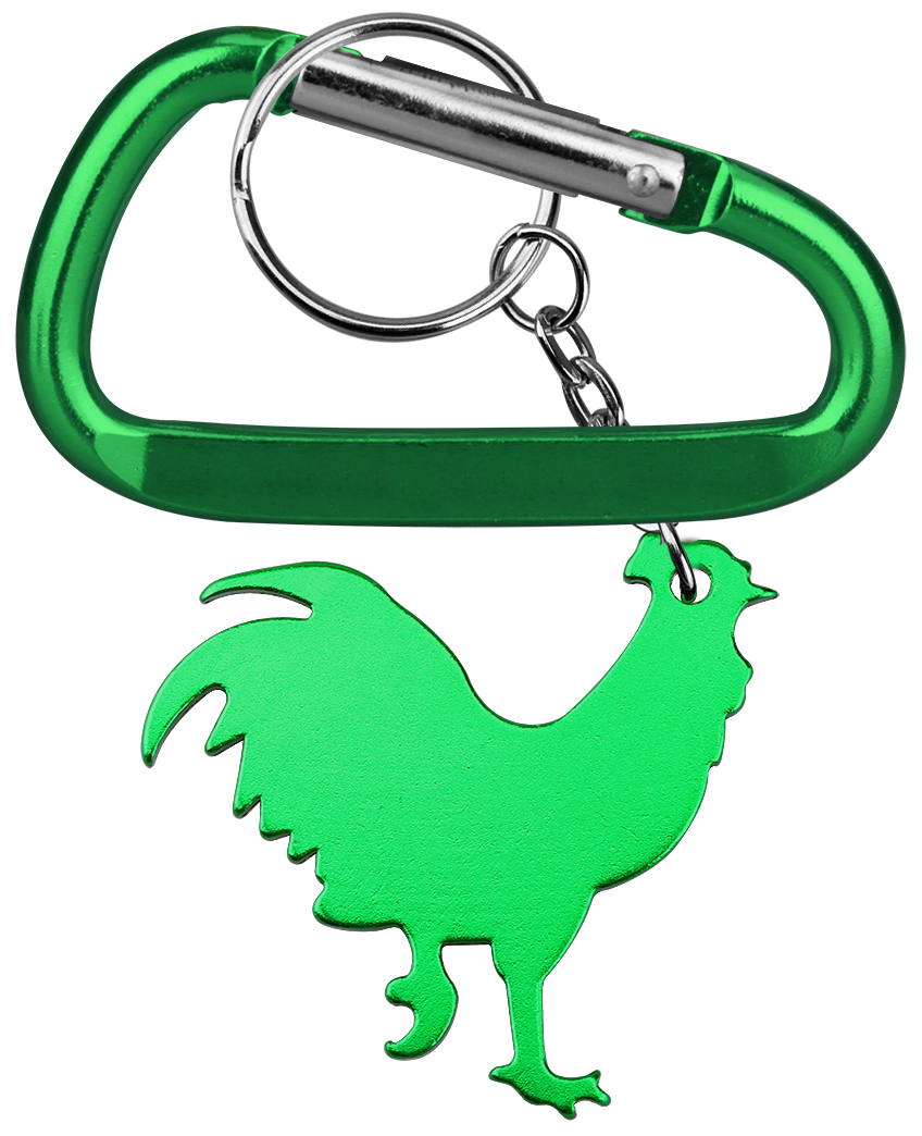 Rooster Shape Bottle Opener with Key Chain & Carabiner 5