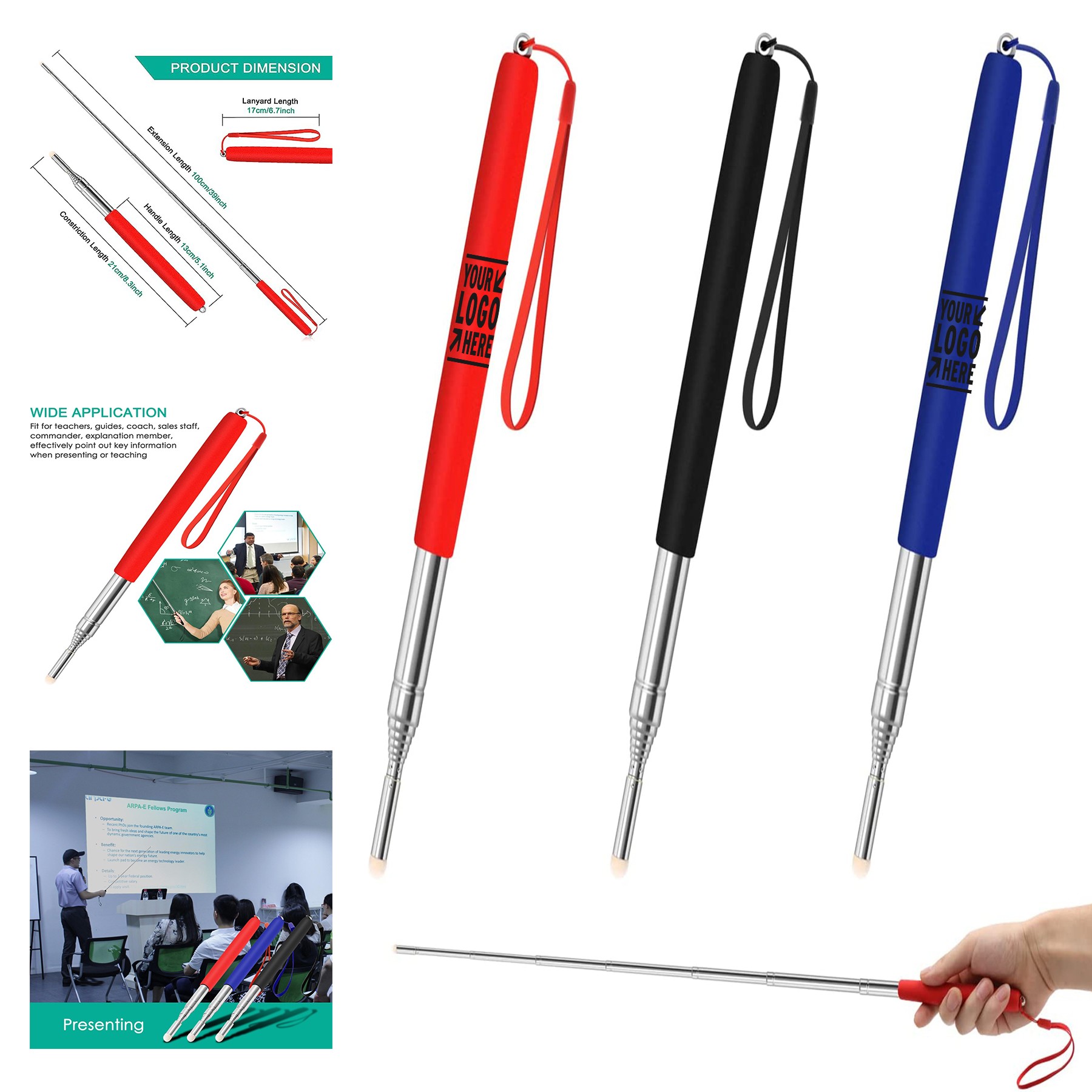 Telescopic Teachers Pointer Retractable Handheld Presenter 1