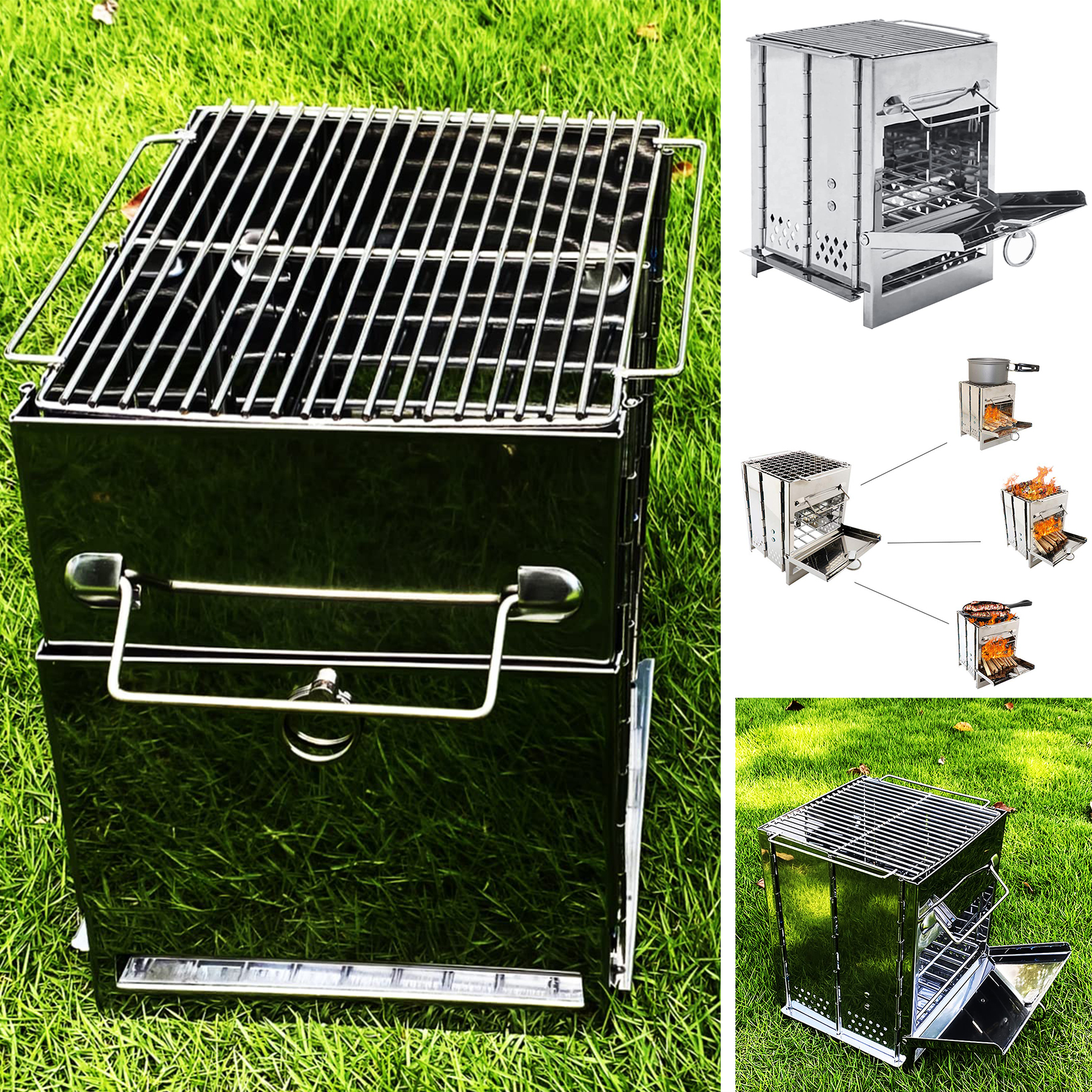 Camping Wood Stove With Grill