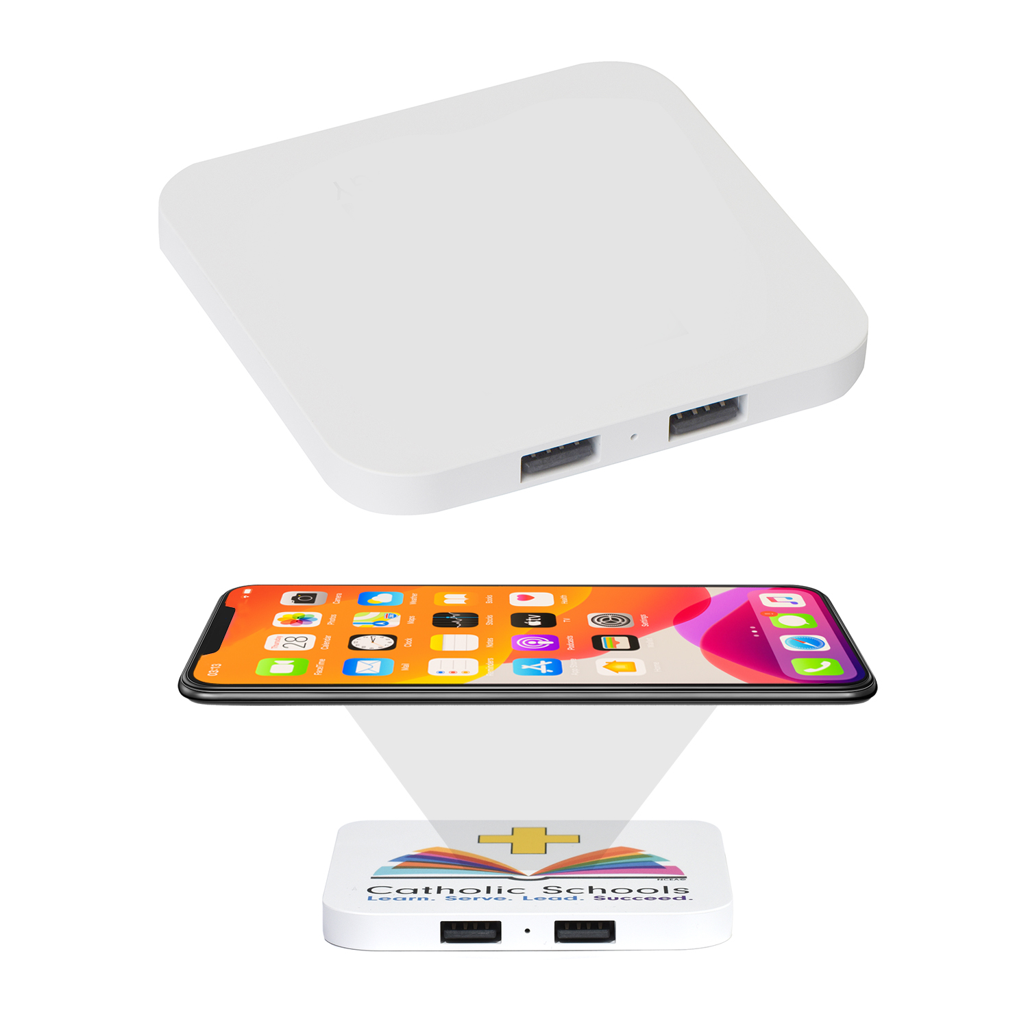 10 Watt Wireless Charger with 2 USB Ports 2